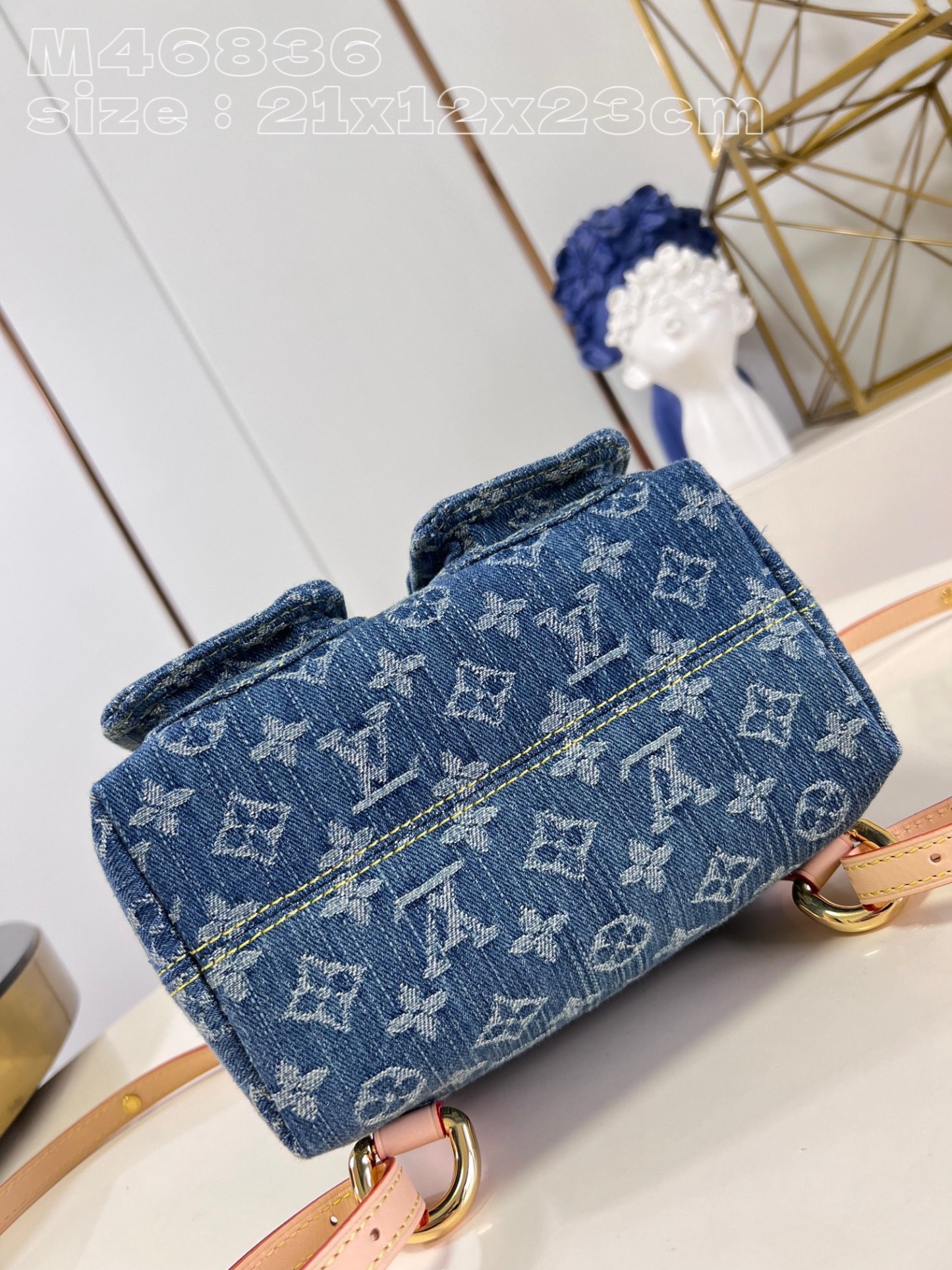 Louis Monogram Denim backpack bag size : 21-12-23 cm