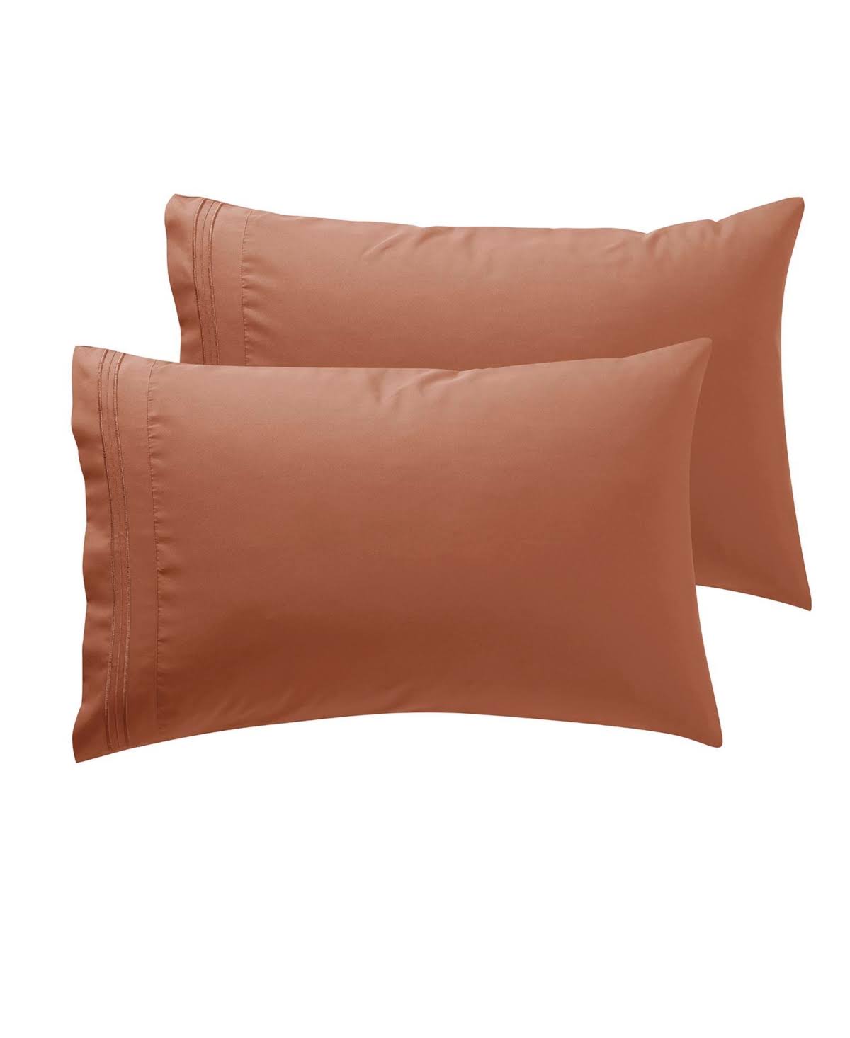 Nestl Luxury Soft Microfiber King Size Pillowcases, Set of 2, Rust