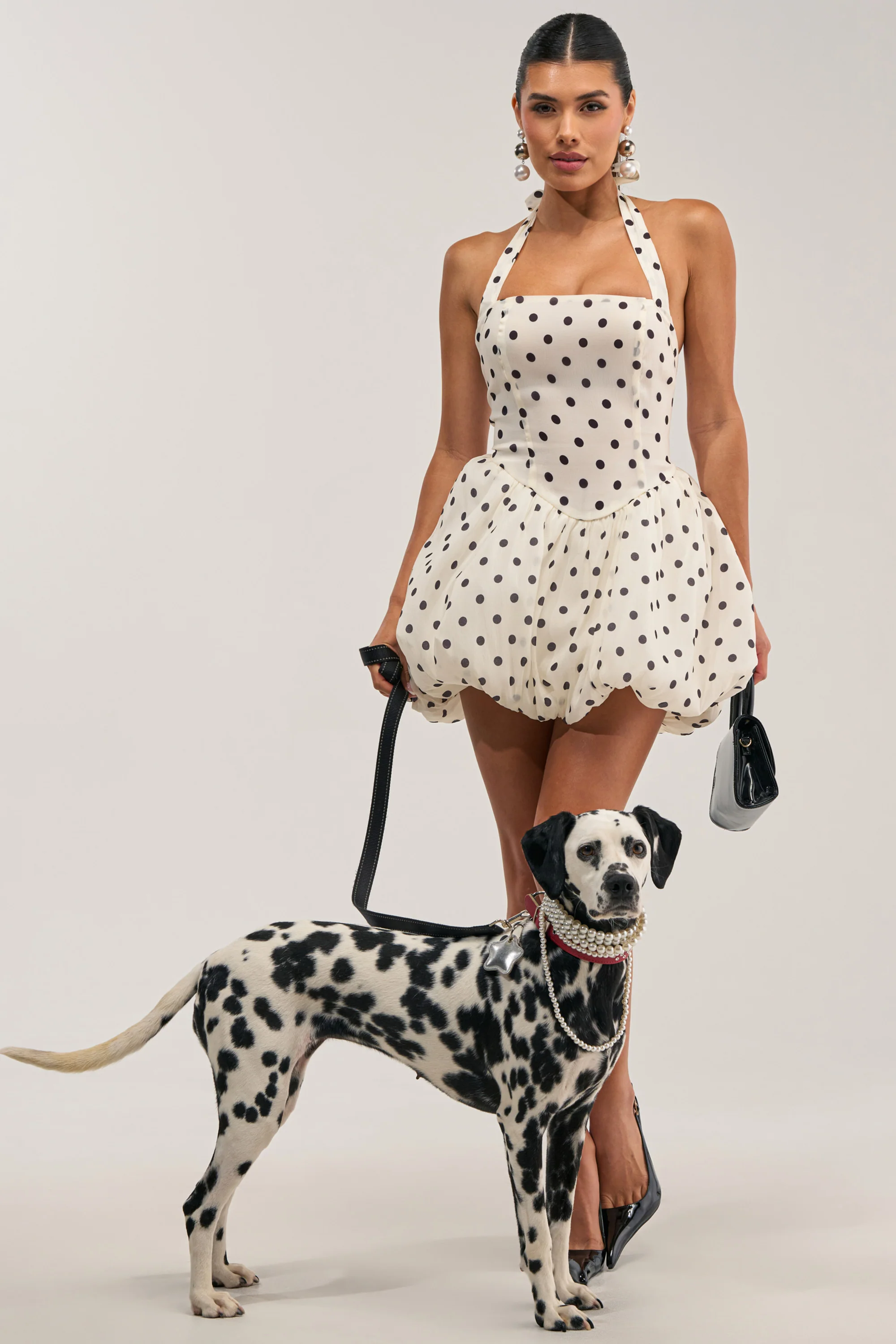 FELT CUTE POLKA DOT MINI DRESS - Akira Store