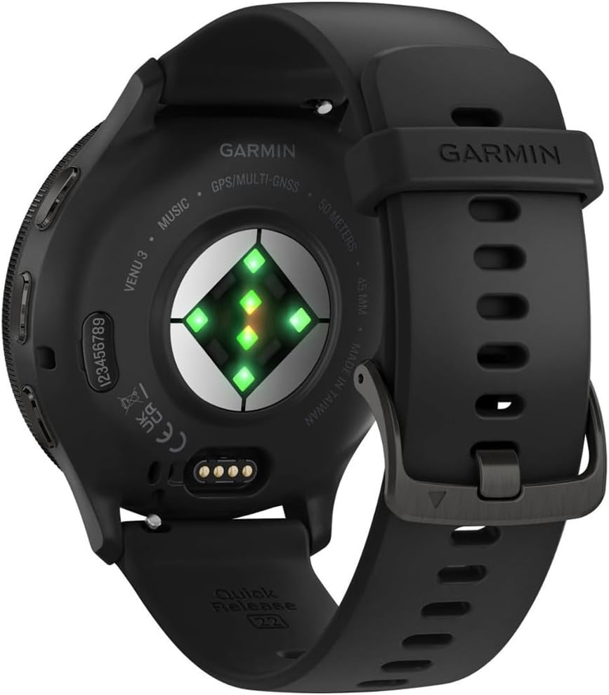 Garmin Venu 3 Health and Fitness GPS Smartwatch Slate Bezel/Black Band (45mm) - (Renewed)