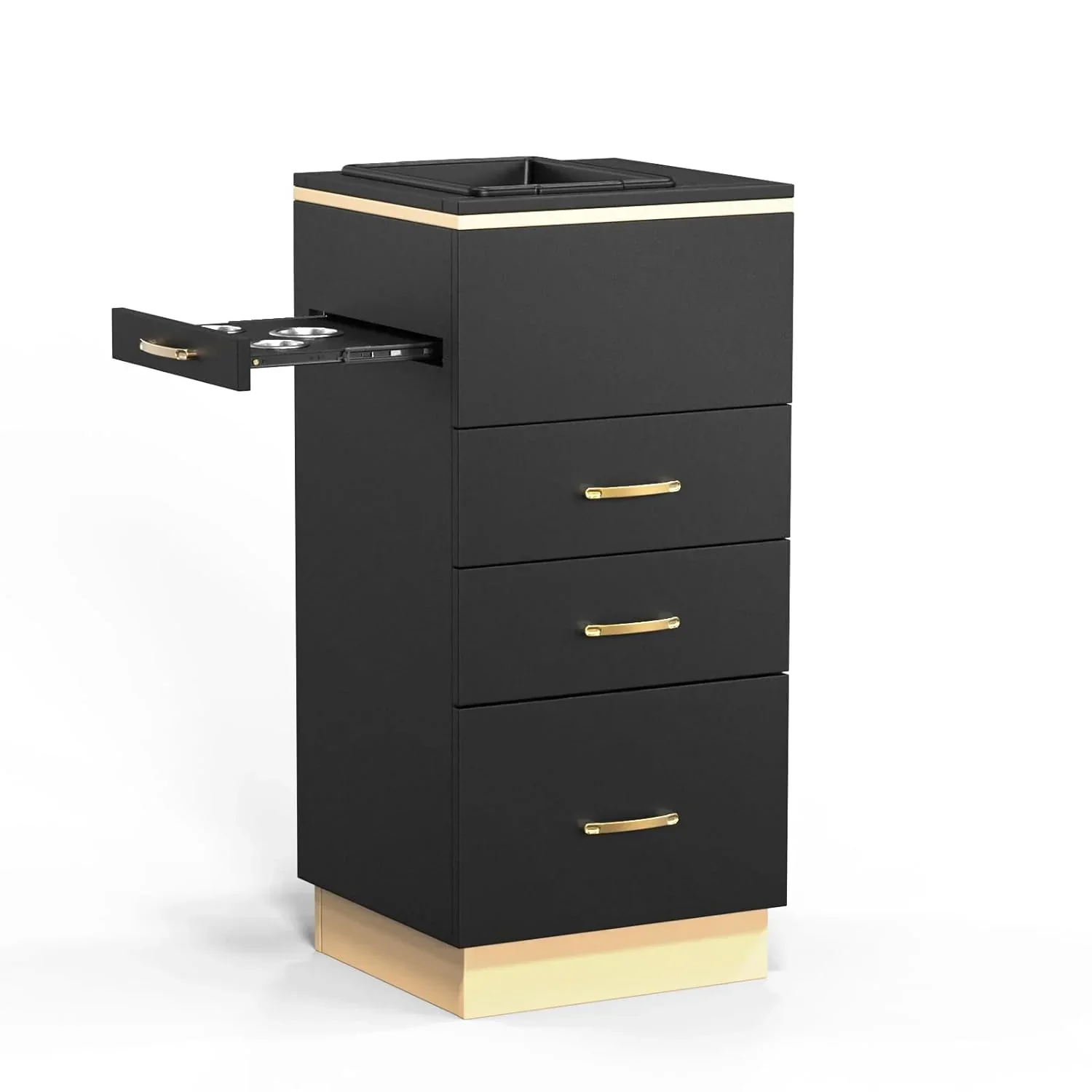 Station de rangement pour salon de coiffure OmySalon, équipement de spa et de salon de beauté avec 3 tiroirs