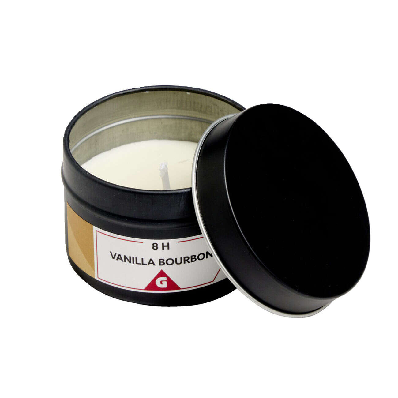 Bougie dans pot métal noir - Vanille