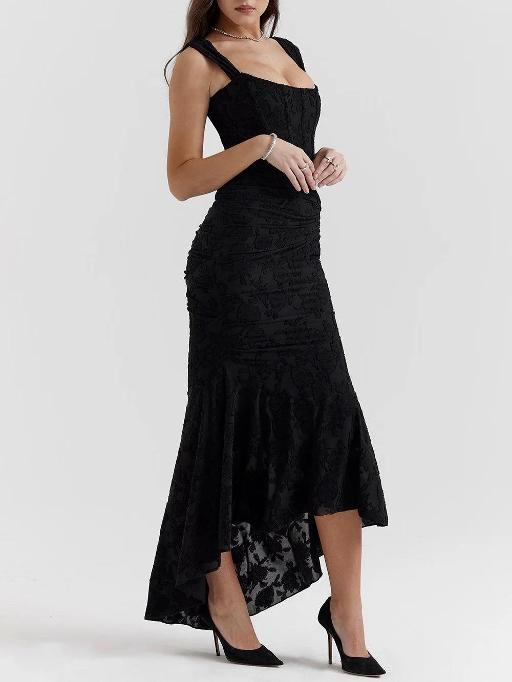 Robe Maxi Fleurie Bleuets