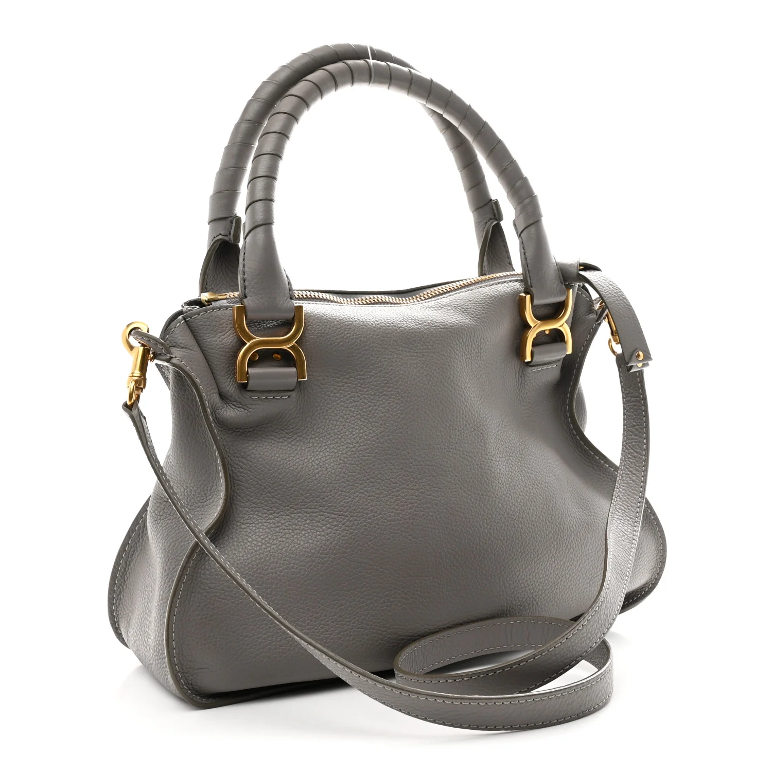 Calfskin Medium Marcie Satchel Cashmere Grey