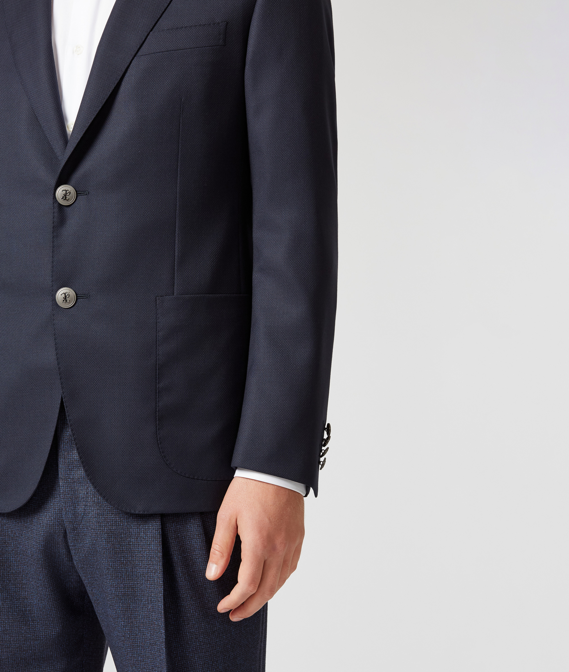 VICENZA JACKET IN PURE WOOL REGULAR FIT NAVY BLUE