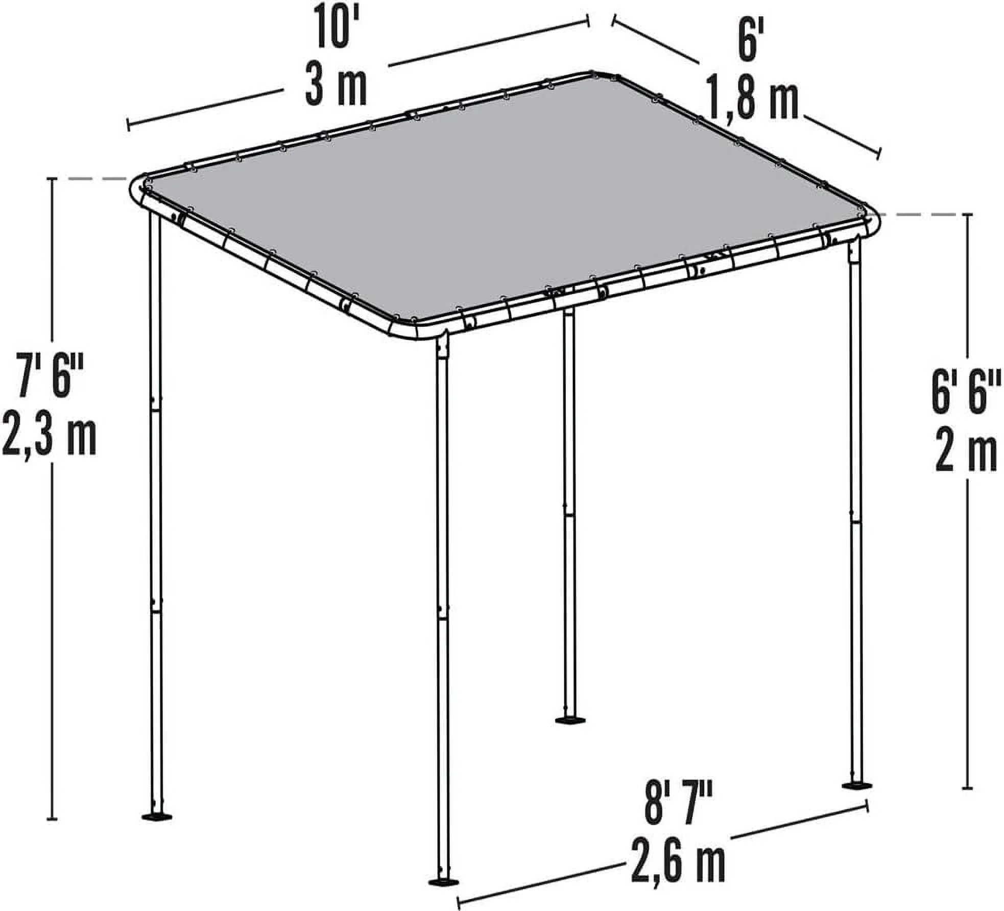 10' x 6' Outdoor Solano Canopy, Water Resistant Image 3