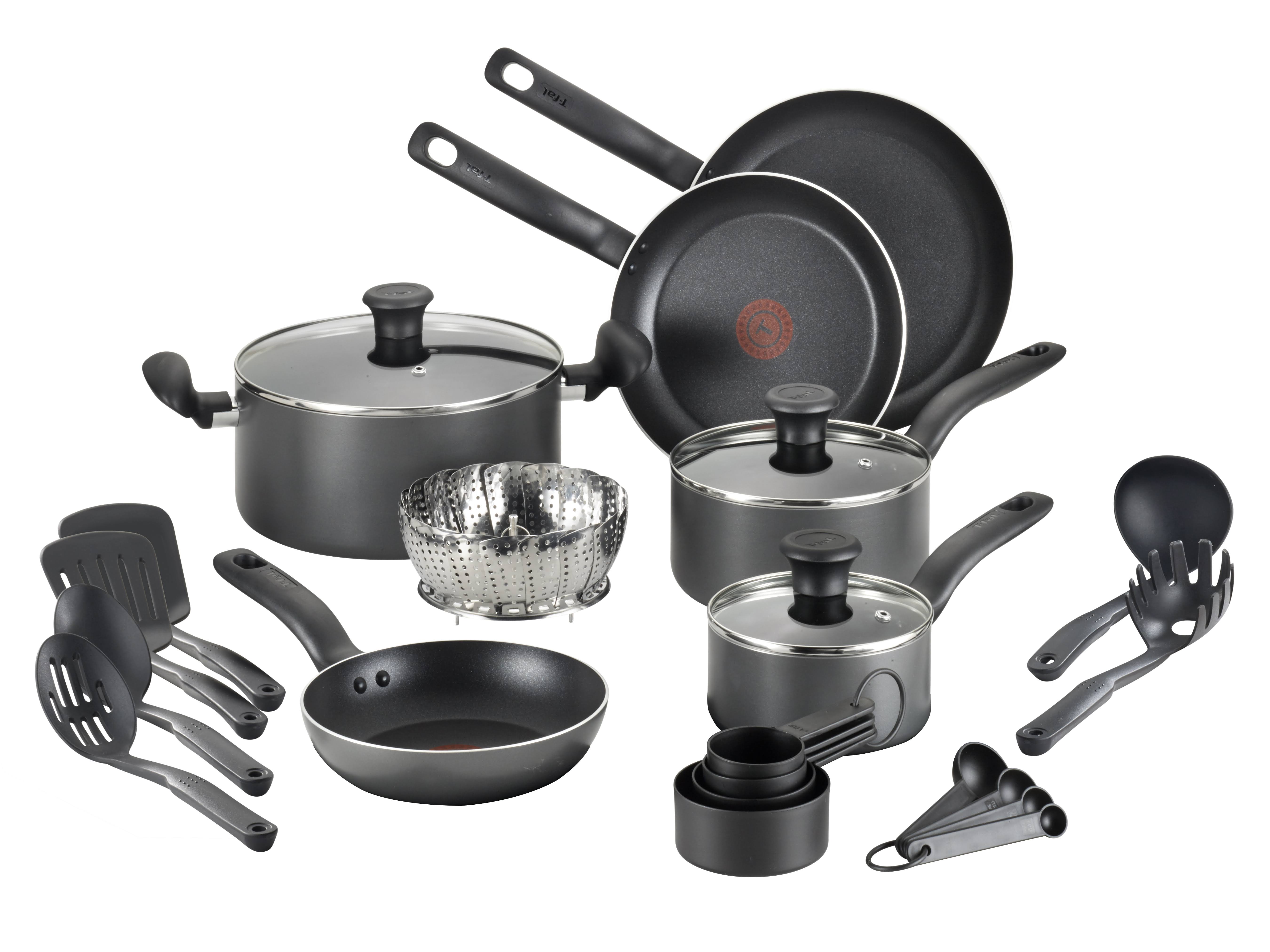 T-Fal 18-pc. Nonstick Cookware Set - Grey
