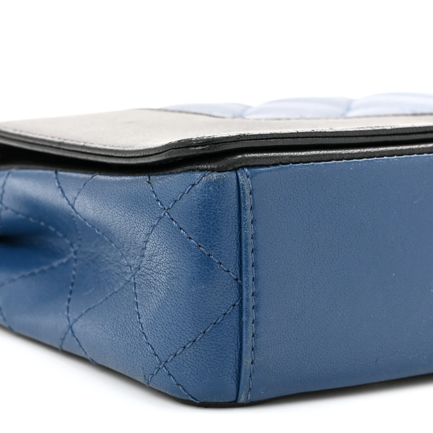 Sheepskin Quilted Small Mademoiselle Flap Black Blue