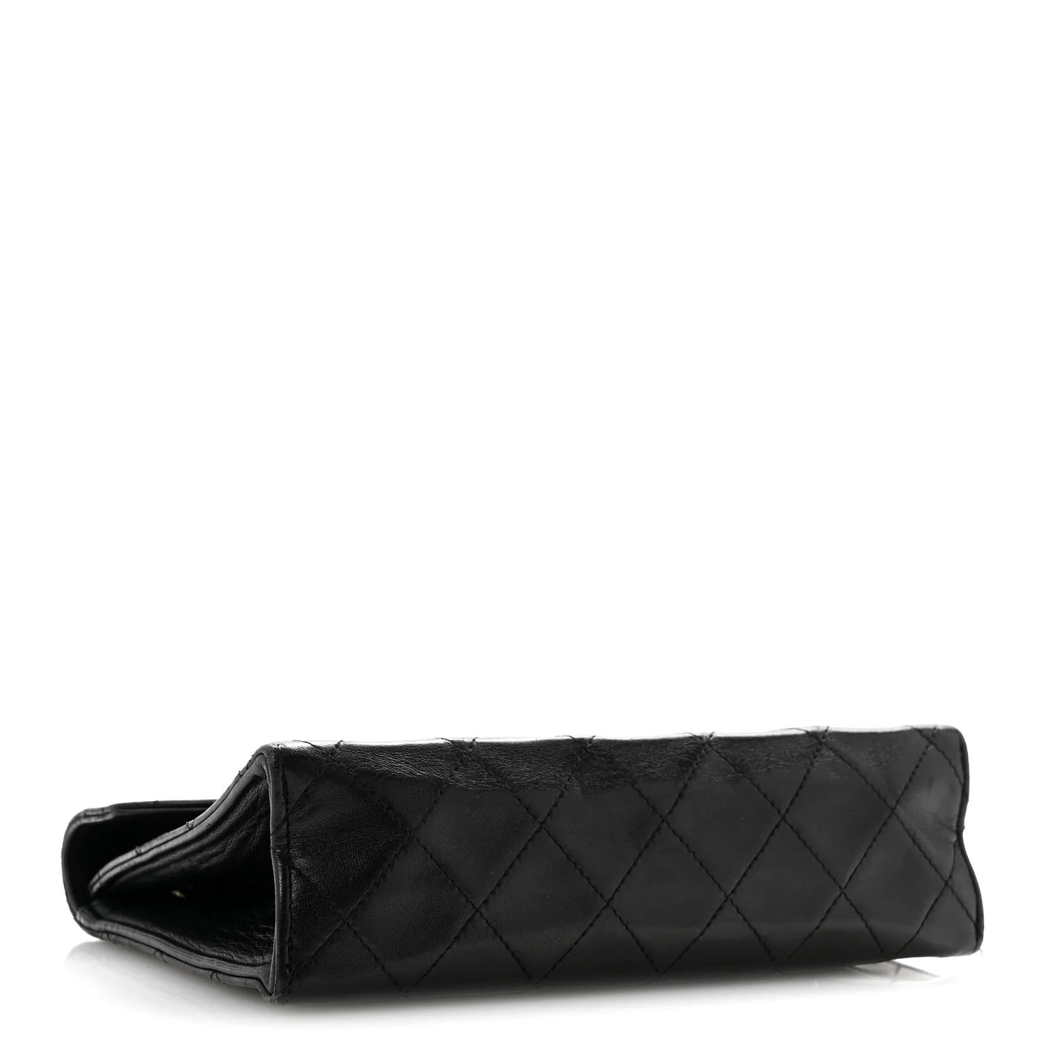 Lambskin Quilted Envelope Flap Black