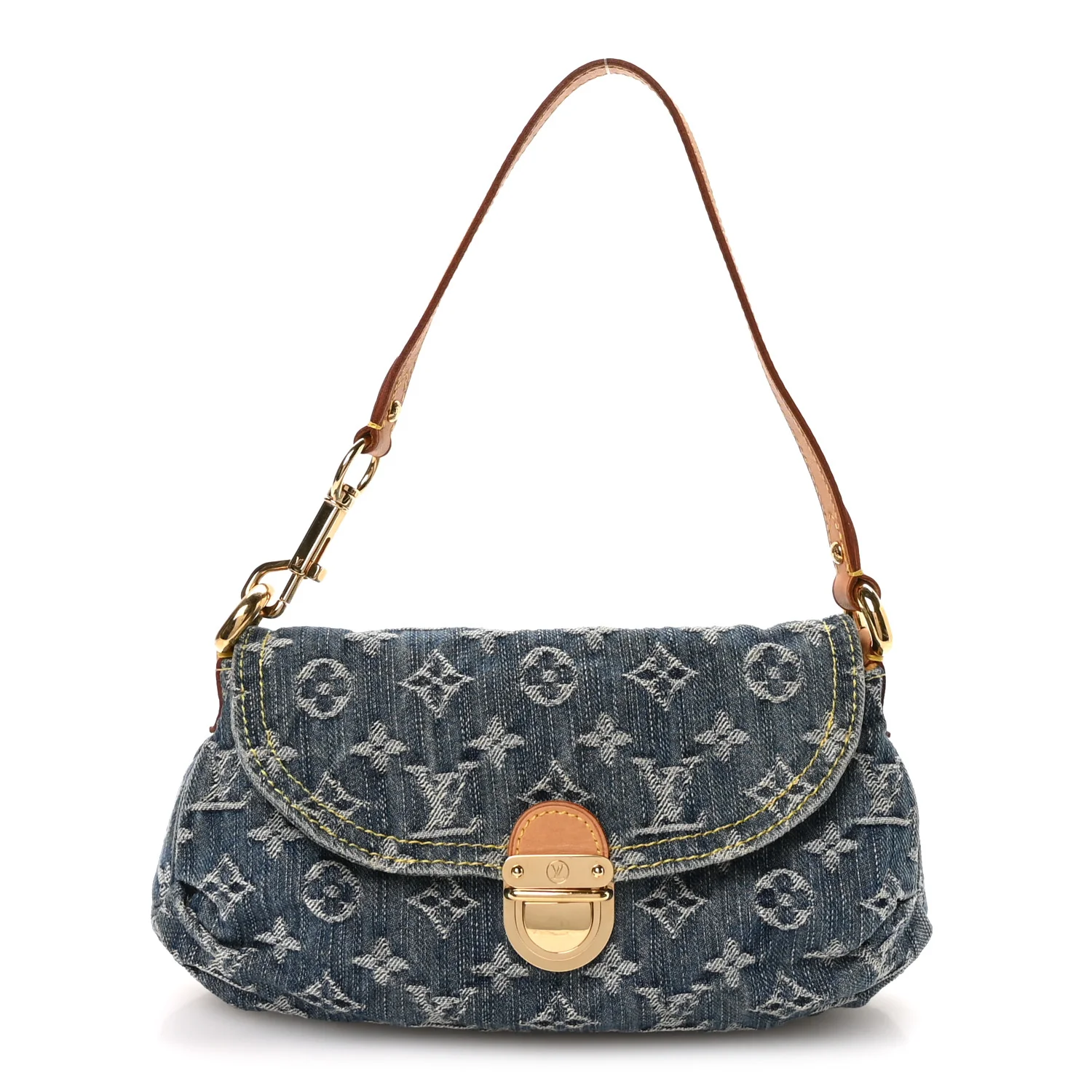 Monogram Denim Mini Pleaty Blue