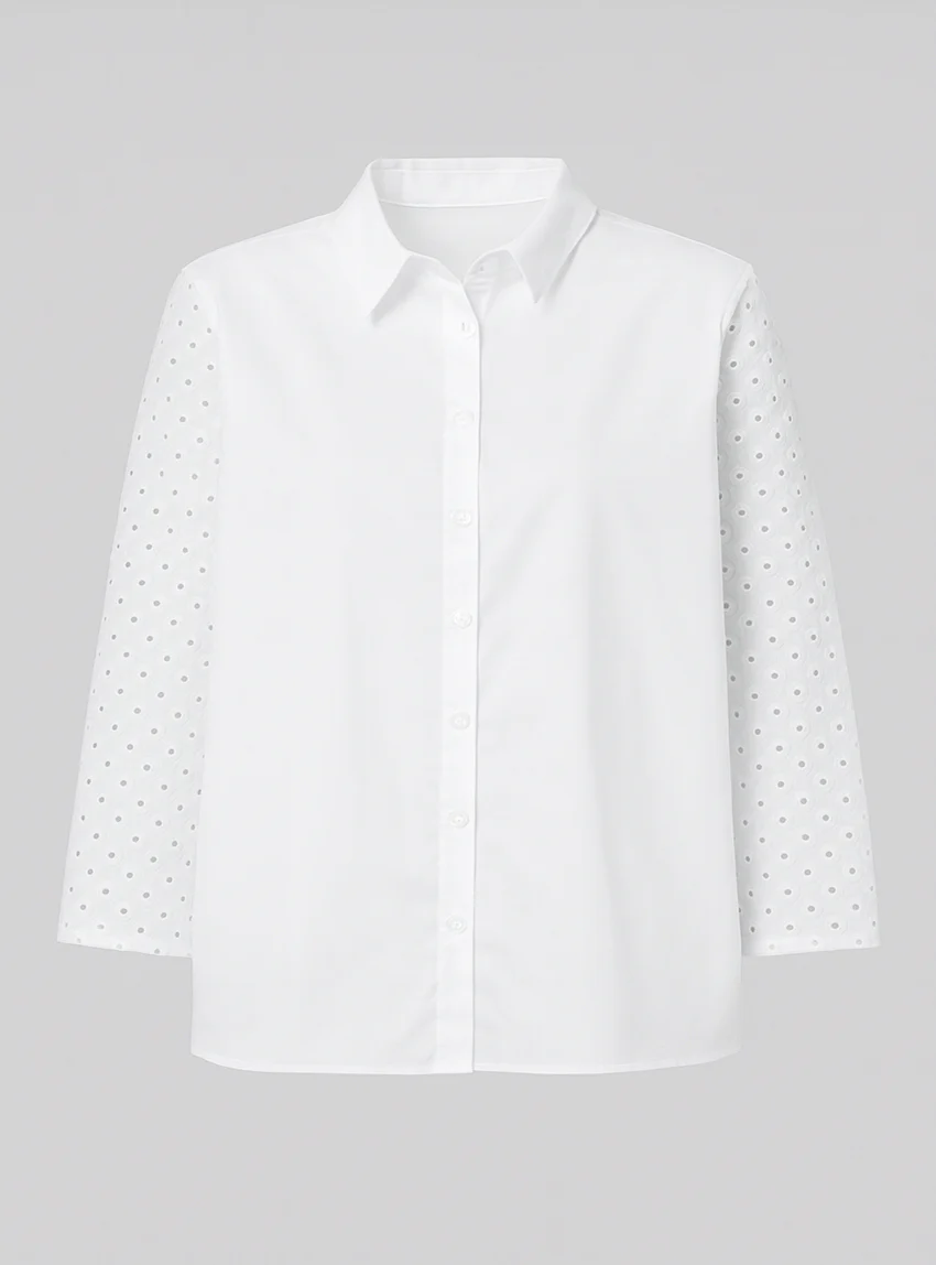 Chemisier femme blanc en coton