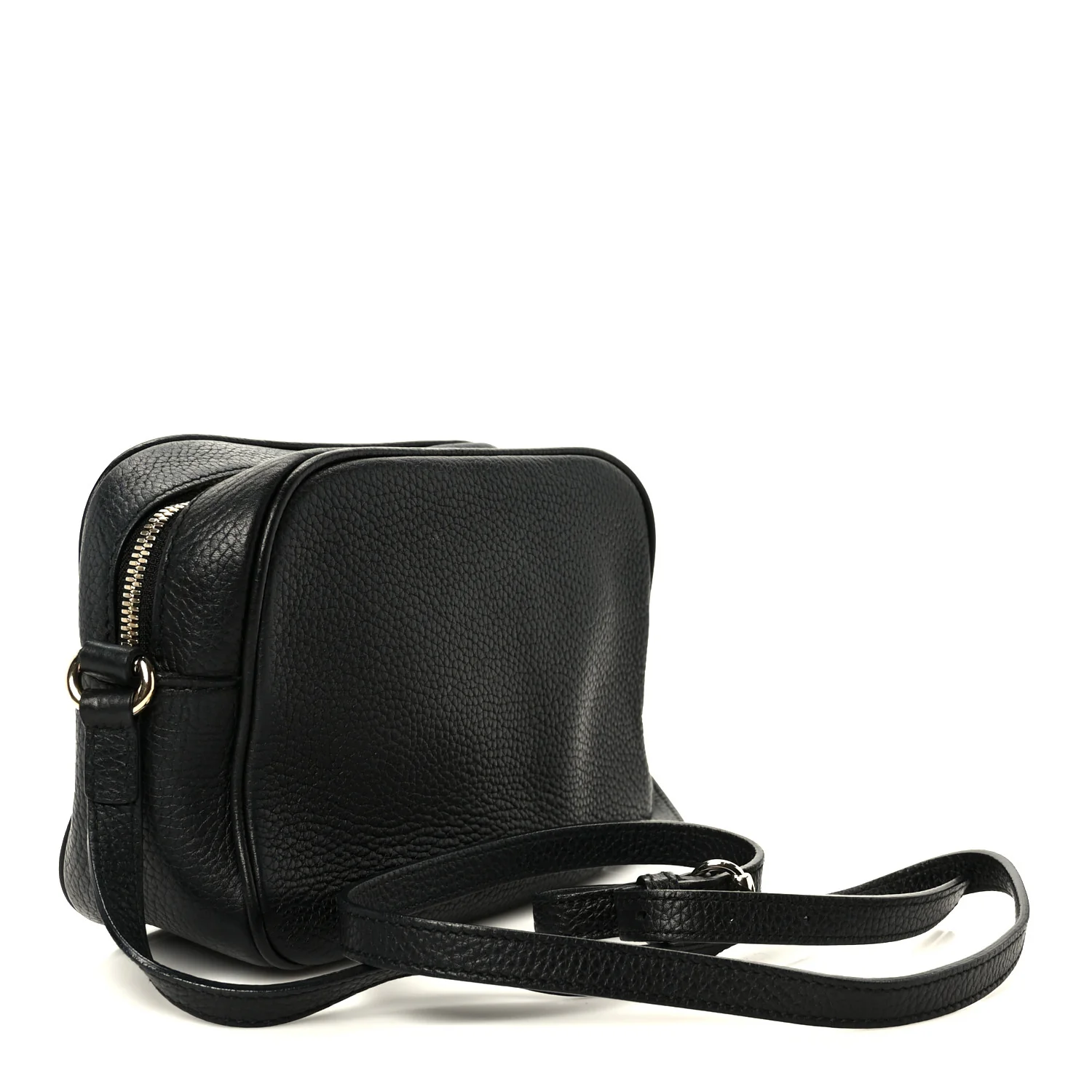 Pebbled Calfskin Small Soho Disco Bag Black