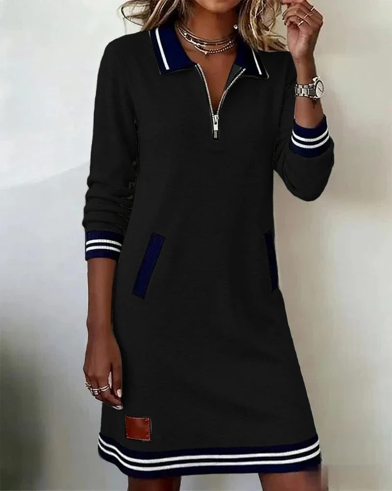 Robe Chic À Manches Longues En Coton