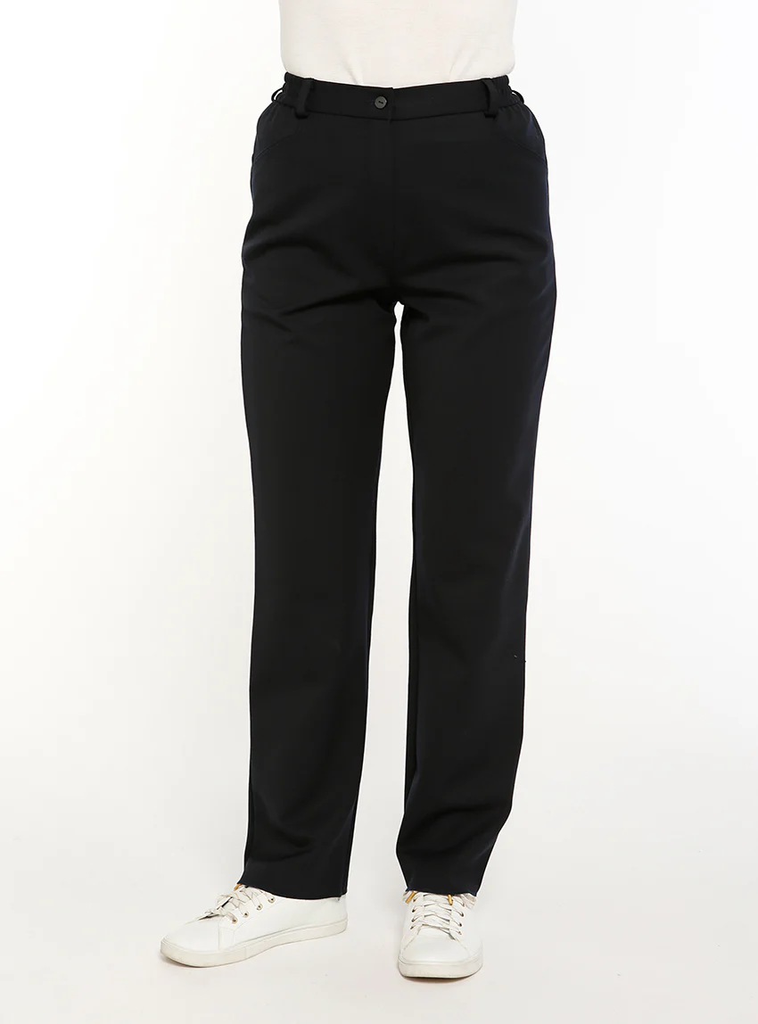 Pantalon femme en laine noir
