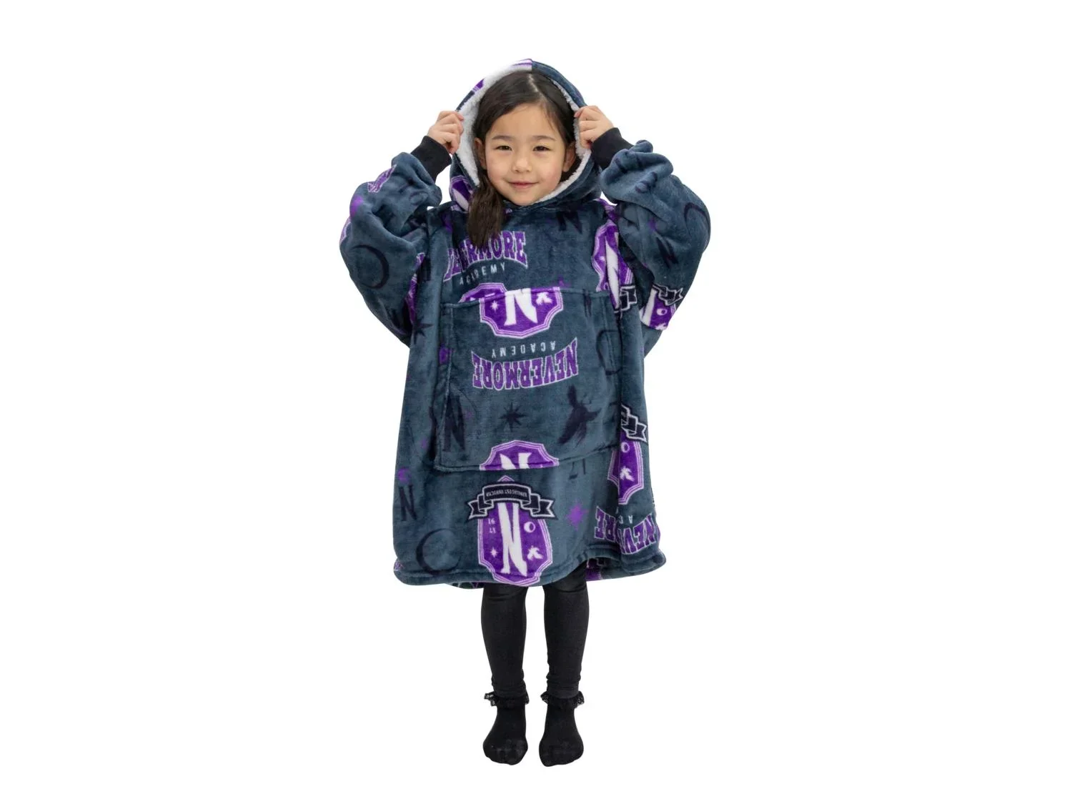 Couverture polaire  capuche pour enfant, Wednesday
