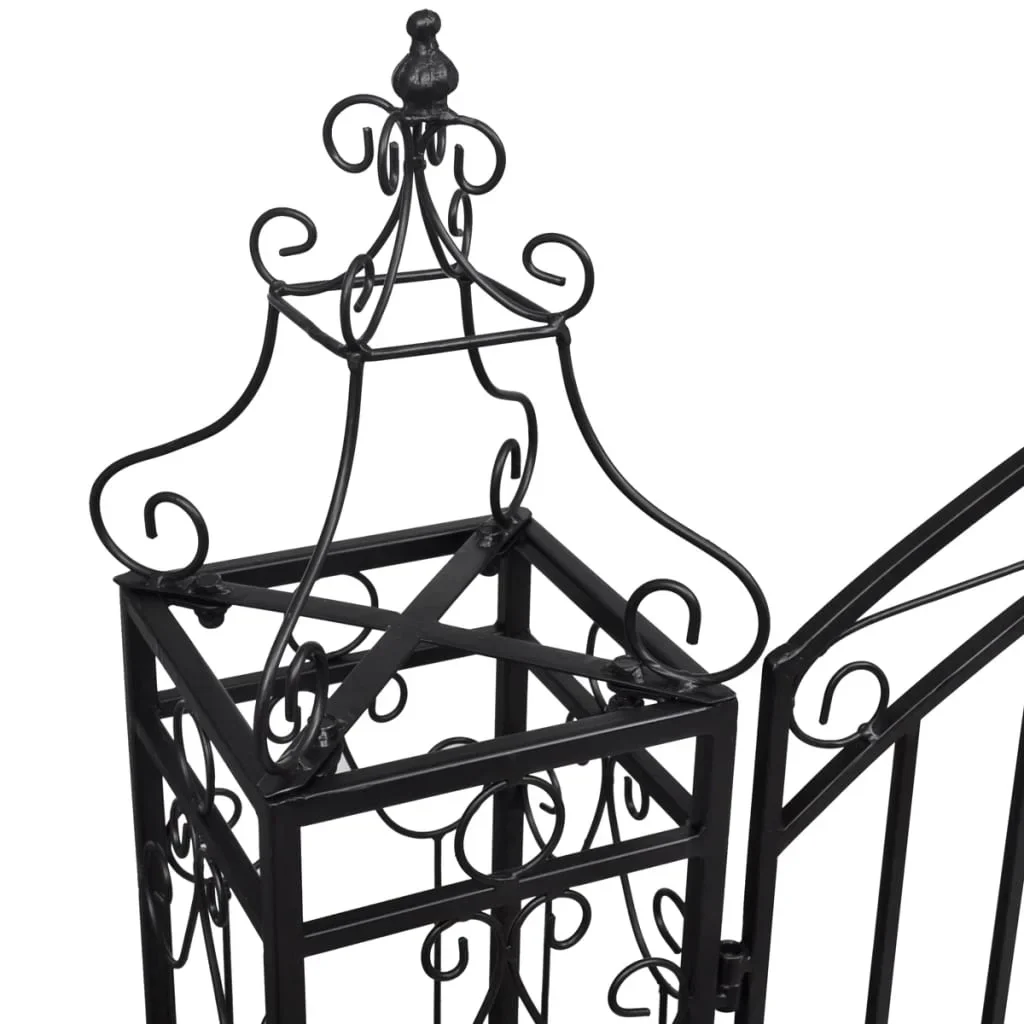 vidaXL Garden Gate Ornamental Fence Gate with Bolt Hinge Trellis Wrought Iron