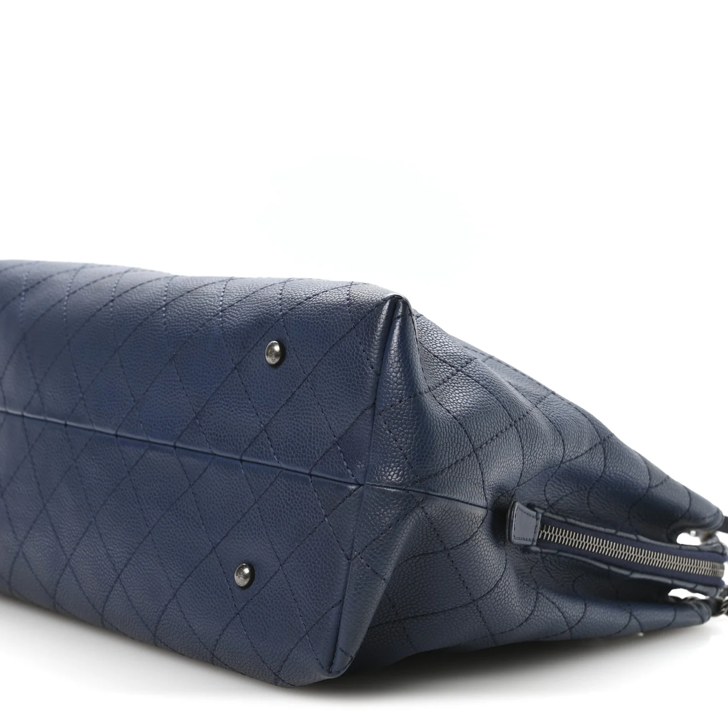 Grained Vegetal Calfskin Urban Shopping Tote Blue
