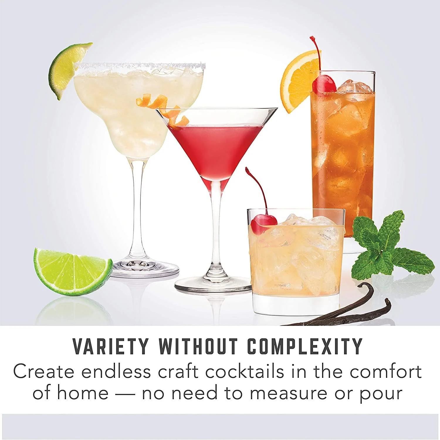Machine à cocktails et margaritas Bartesian Premium pour le bar à domicile avec simplicité d'utilisation grâce à ses boutons-poussoirs et conception facile à nettoyer (55300)