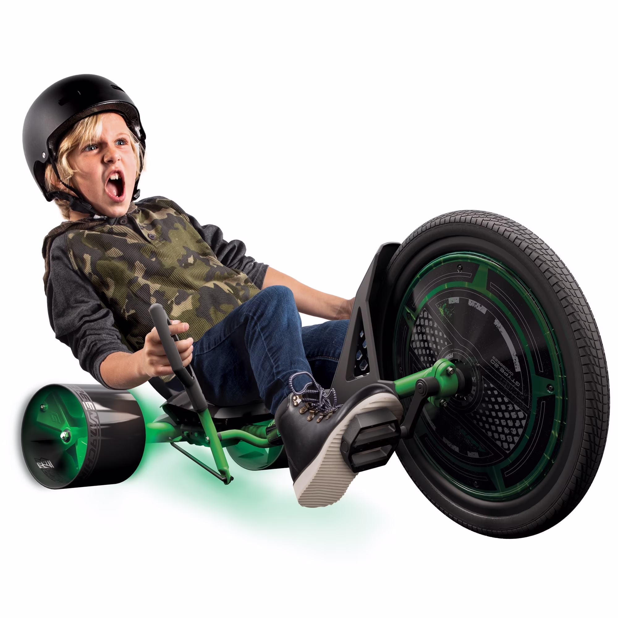 20" Green Machine Drift Trike, Fits Riders Ages 8+ Years, Drift and Spin, Green/Black, Unisex, Kids(20-Inch)