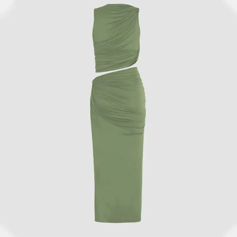 Sophie Paris | Robe longue drapée asymétrique