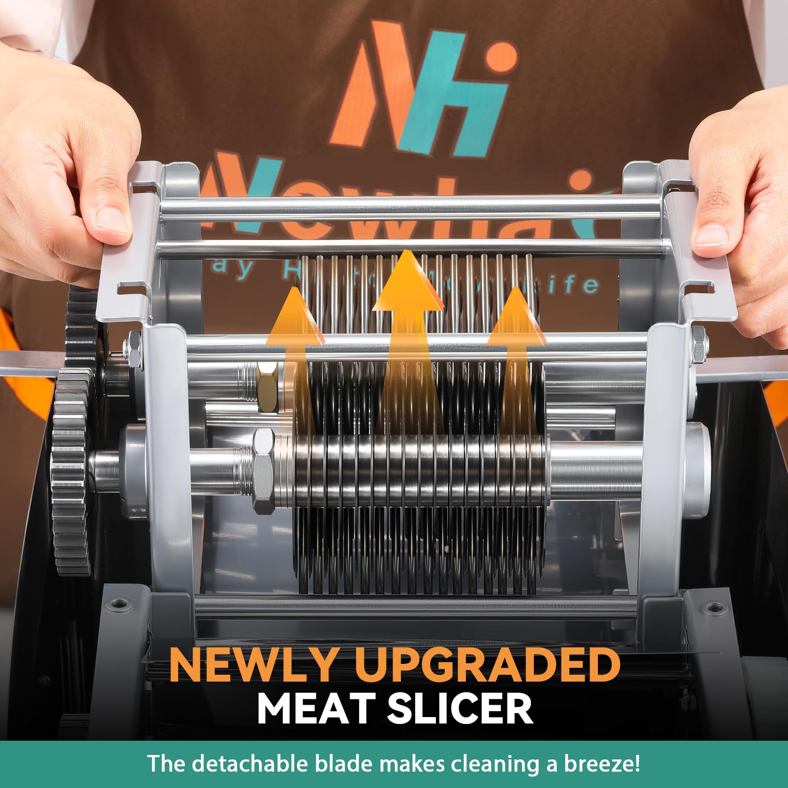 850W Meat Cutter Machine, 5mm Electric Slicer Shredder 110V | Stainless Steel Blades, 330lb/h, Shreds/Slices Boneless Pork Chicken Fish, Easy Clean, For Home Commercial Use
