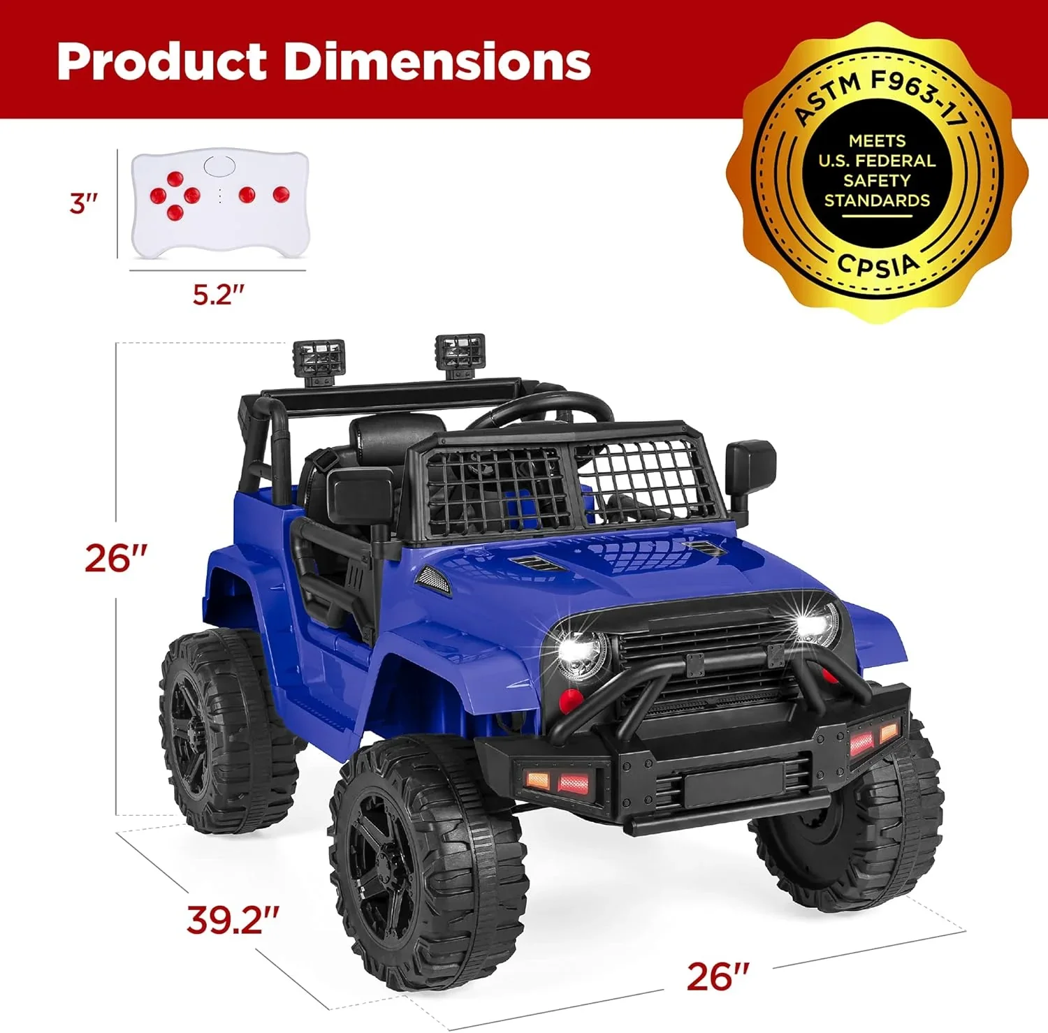 Camion électrique pour enfants Best Choice Products 12V avec suspension à ressorts et lumières LED