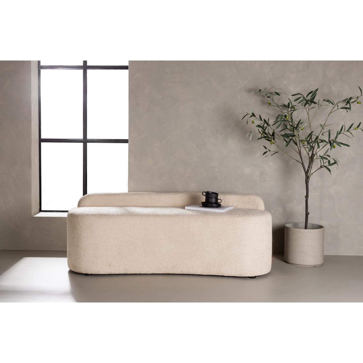 Svea - Chiara eetkamerbank - boucle - 160 cm - wit