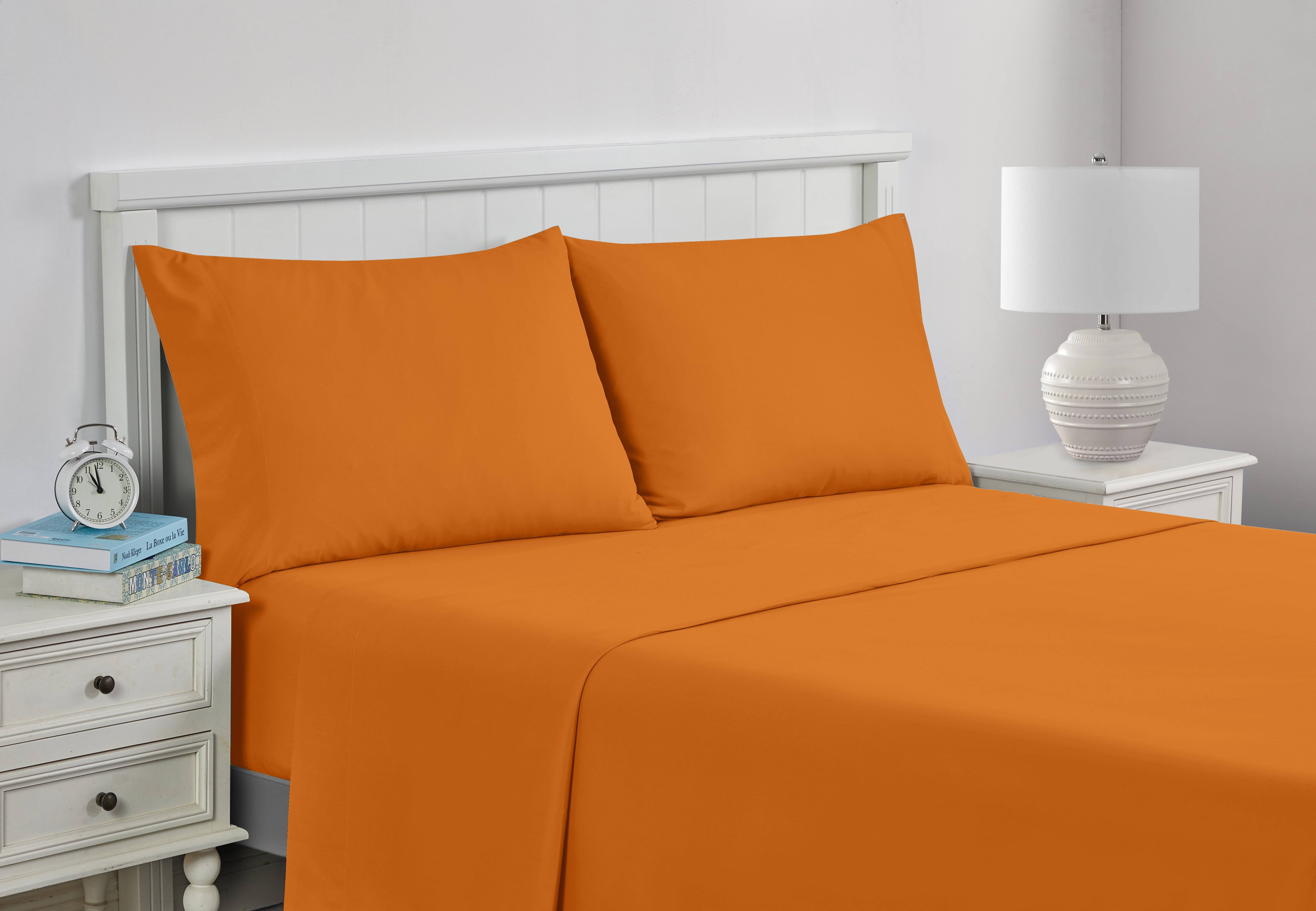 Your Zone Soft Microfiber Sheet Set, Queen, Candy Corn, Orange