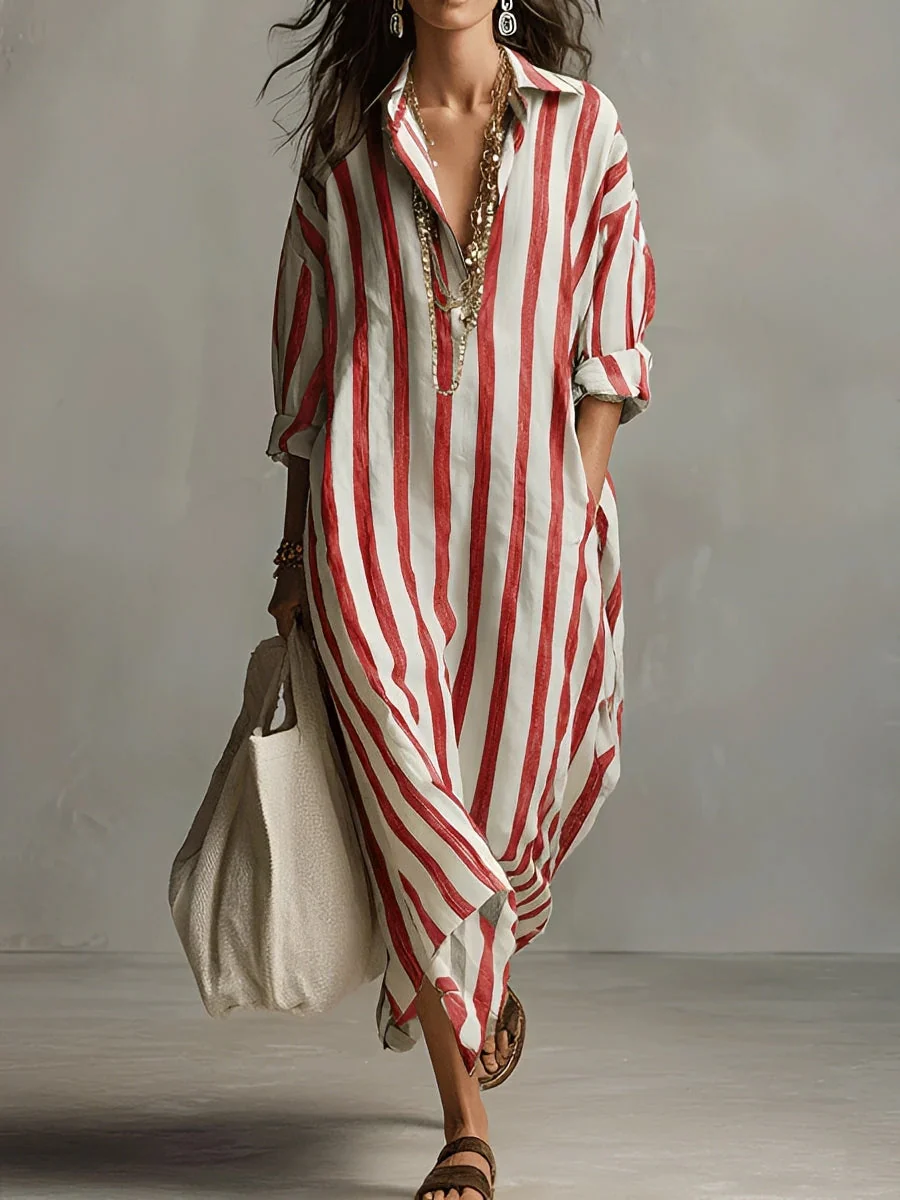 Charlotte - Robe Évasée à Rayures