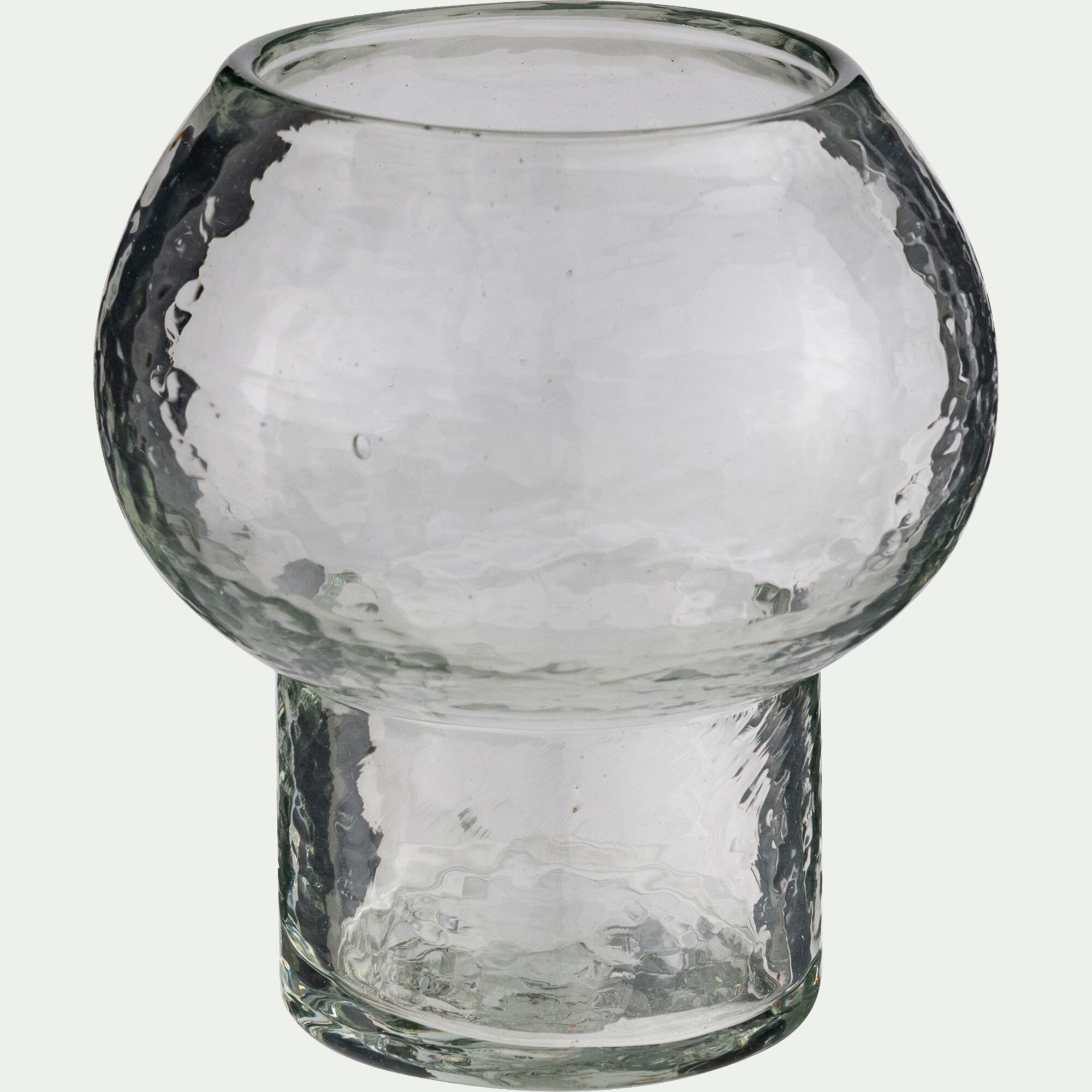 LUMALO - Photophore champignon en verre H10cm - transparent