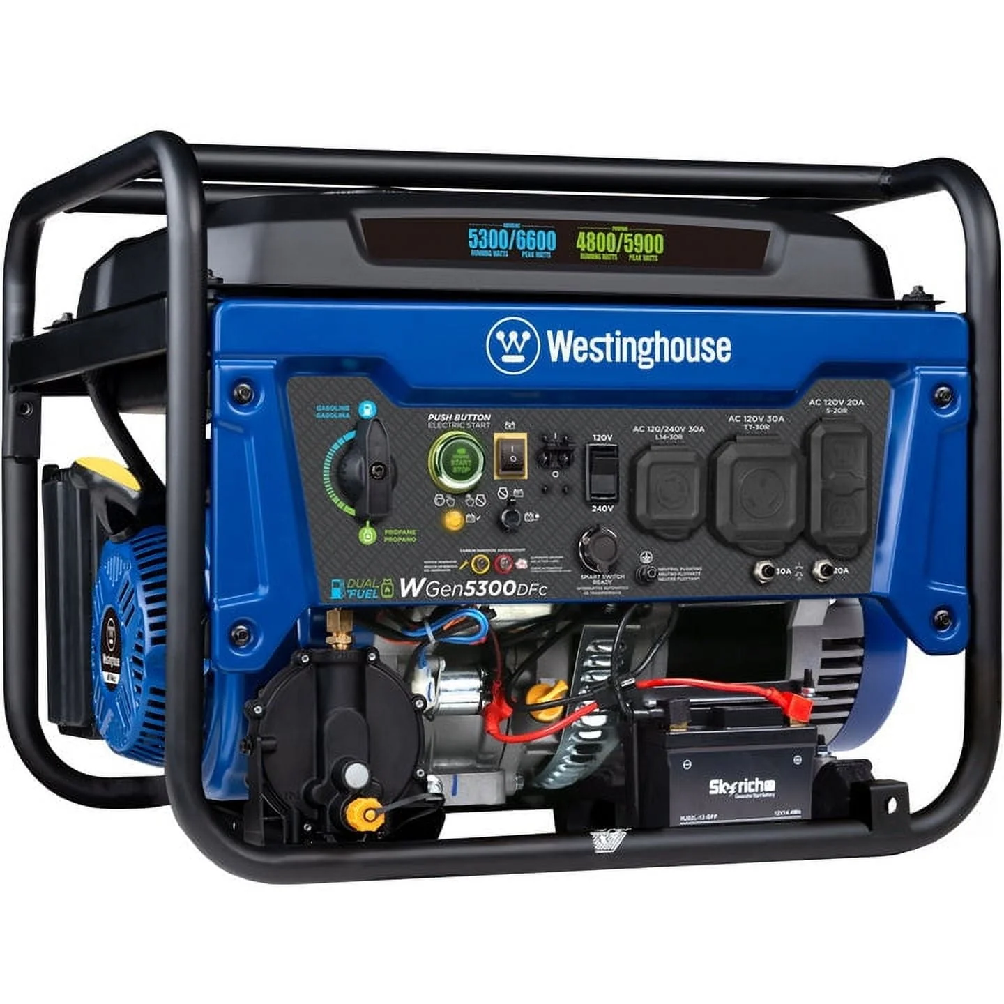Westinghouse 6600 Peak Watt Home Backup Dual Fuel Portable Generator W/ Remote Electric Start & CO Sensor