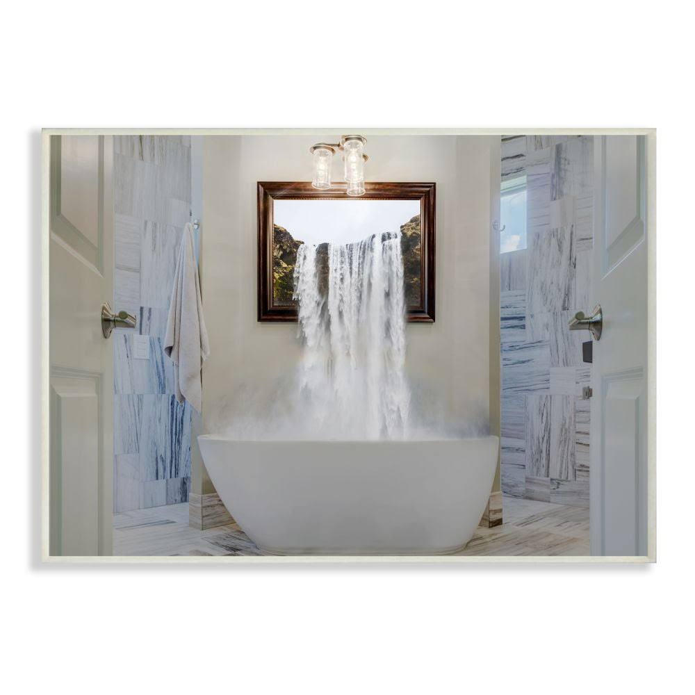 Stupell Industries Bathtub Waterfall Abstract Bathroom Photograph Wall Plaque by Milli Villa