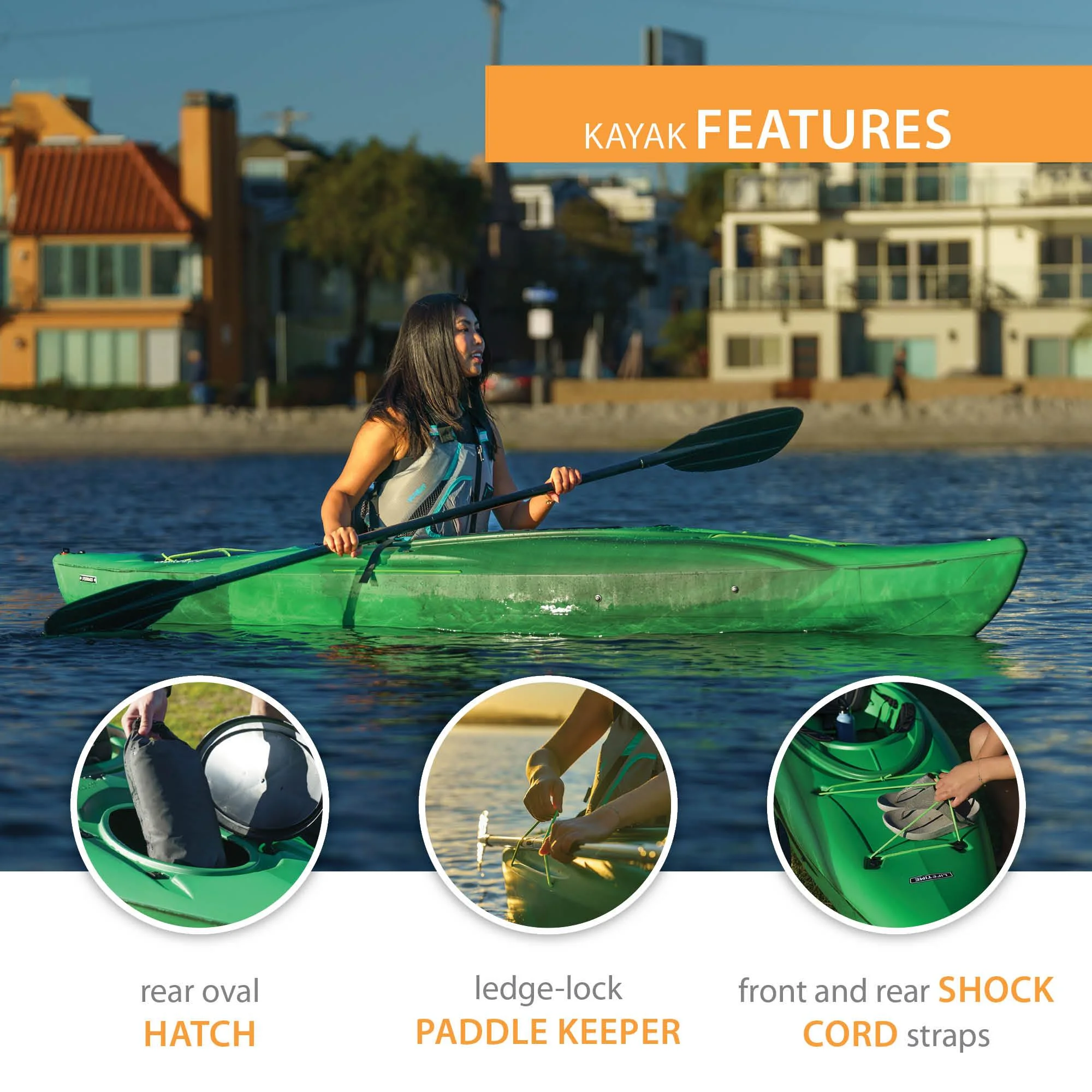 Lifetime Guster 10 Sit - Inside Kayak - Lime Green (90527)