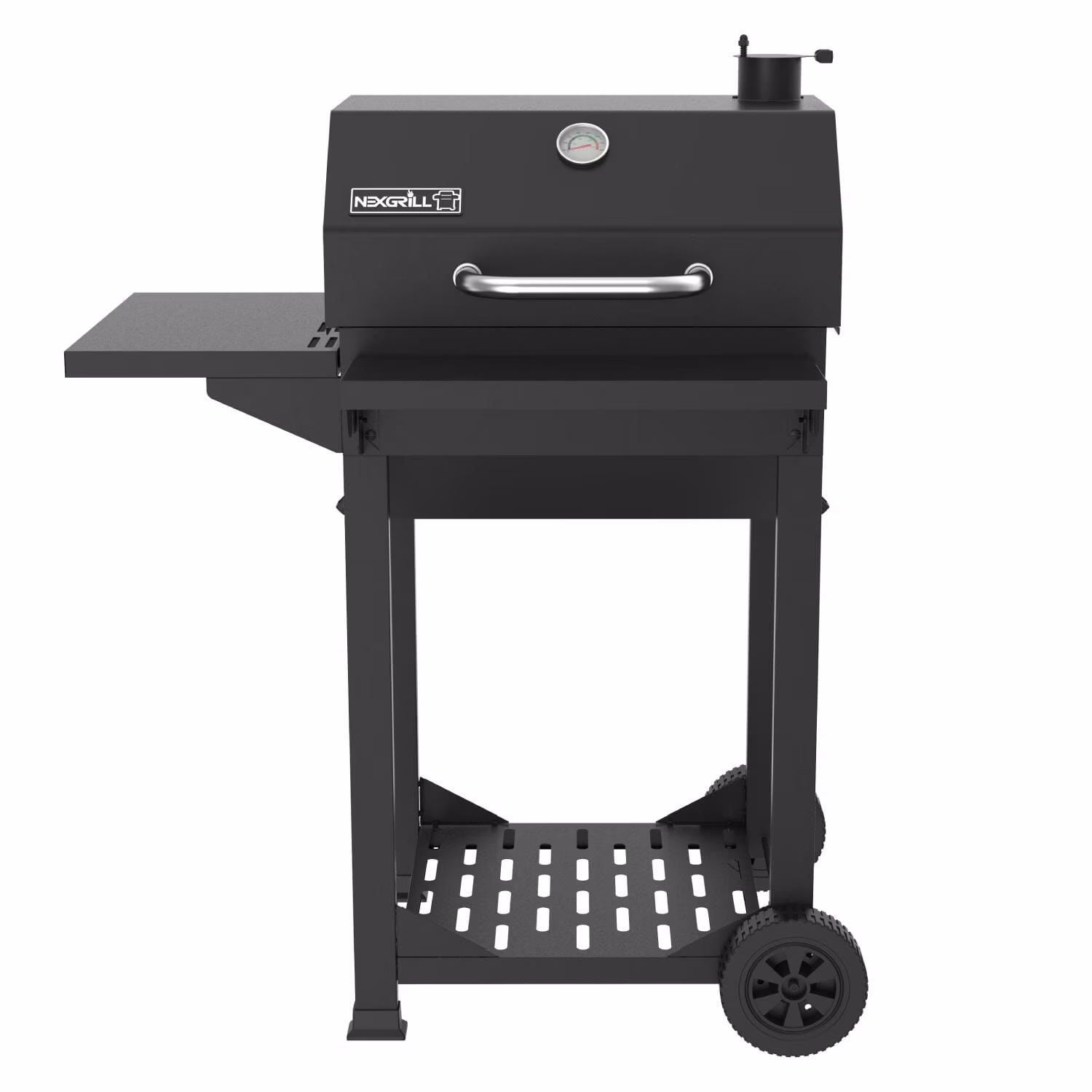 22" Charcoal Grill with Table Cart and Side Table, 358 SQ In Grate, Adjustable Air Vents, Integrated Temperature Gauge, Mobile Cart Barbecue Grill for Camping, Picnics, and More 810-0026HC(Charcoal Kettle Grill with Table Cart) - Image 3