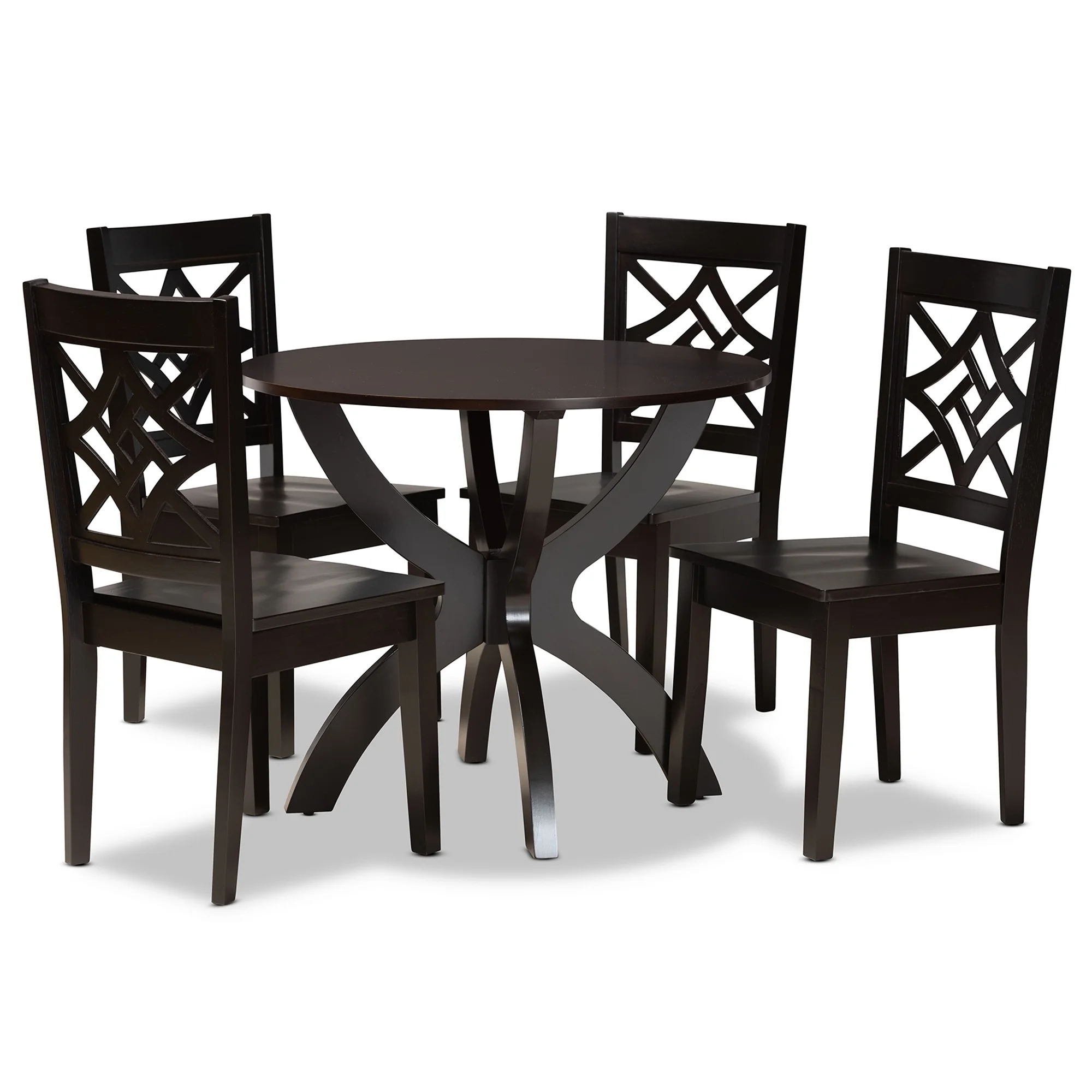 Baxton Studio Anila Modern and Contemporary Dark Brown Finished Wood 5 - Piece Dining Set