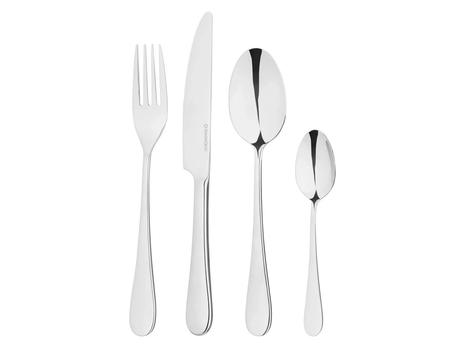 SILVERCREST Set de 24 couverts en acier inoxydable poli