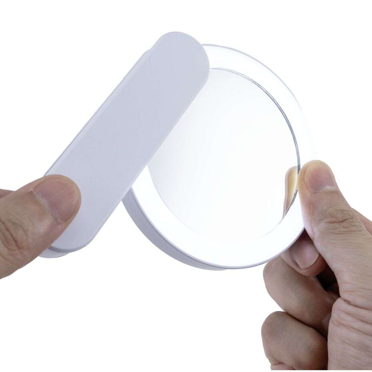 Miroir de poche LED blanc Ø9cm