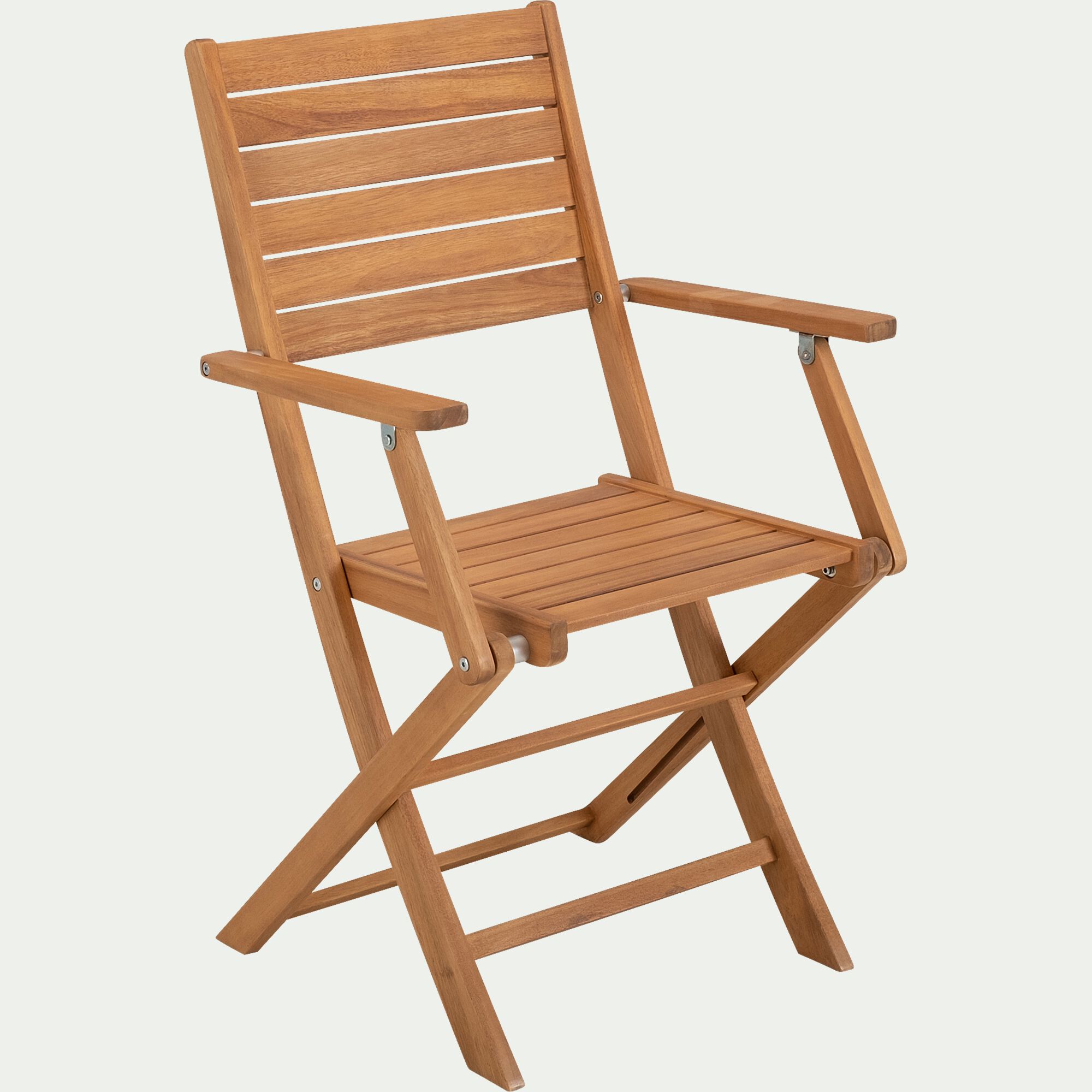 LIVIANA - Chaise de jardin pliante avec accoudoirs en acacia - bois clair