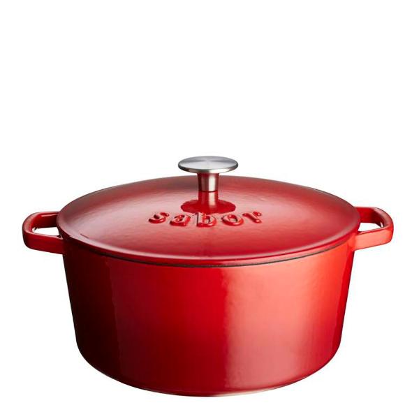 Støpejernsgryte 6,7L rød