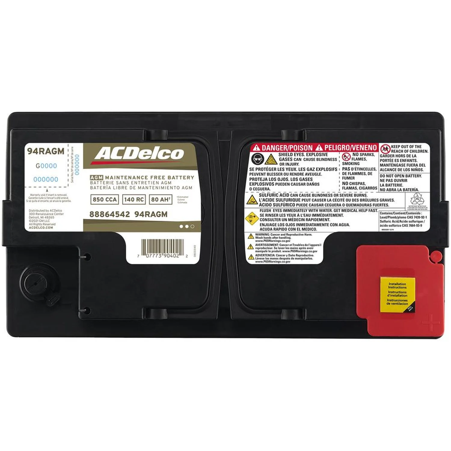 Acdelco AGM Automotive BCI Group 94R Battery 94RAGM