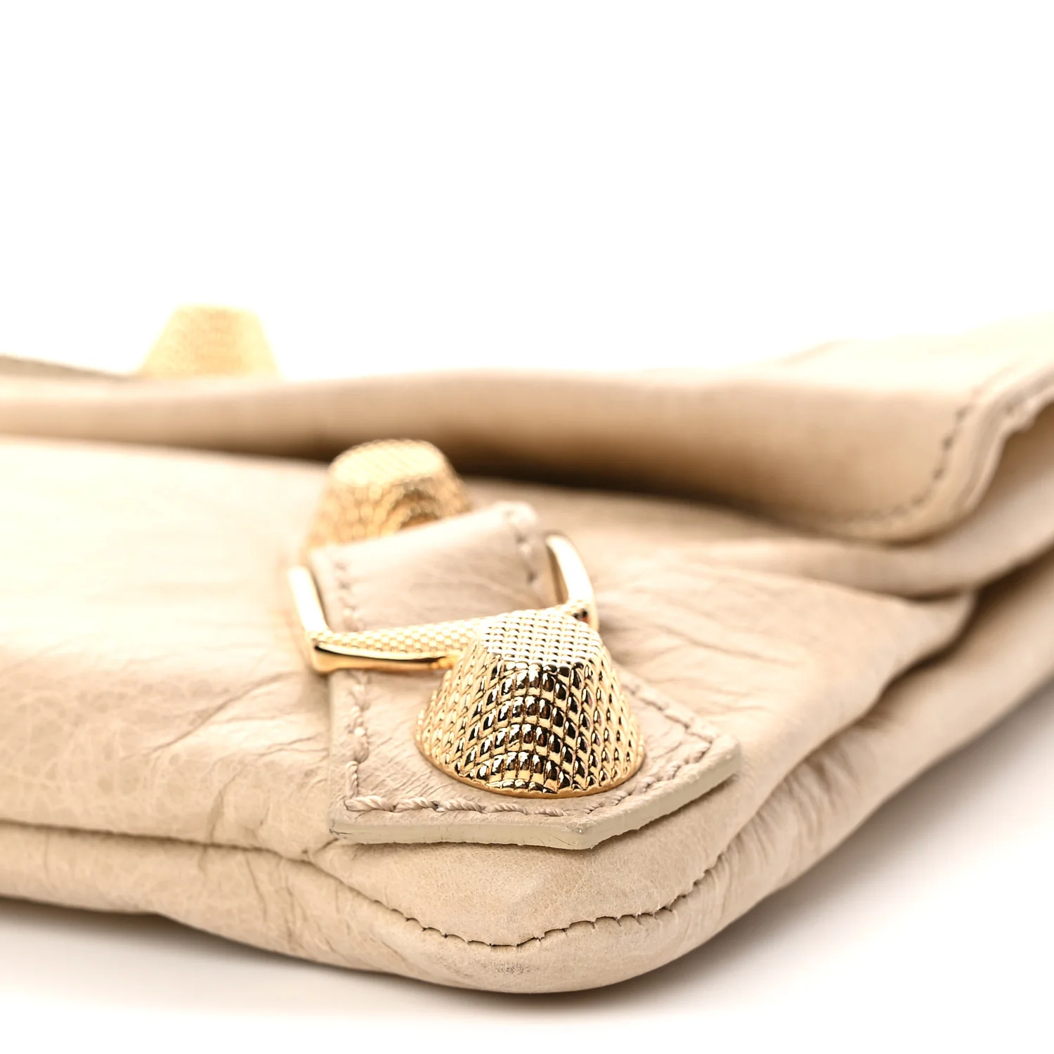 Agneau Giant 21 Gold Hardware Envelope Clutch Sahara