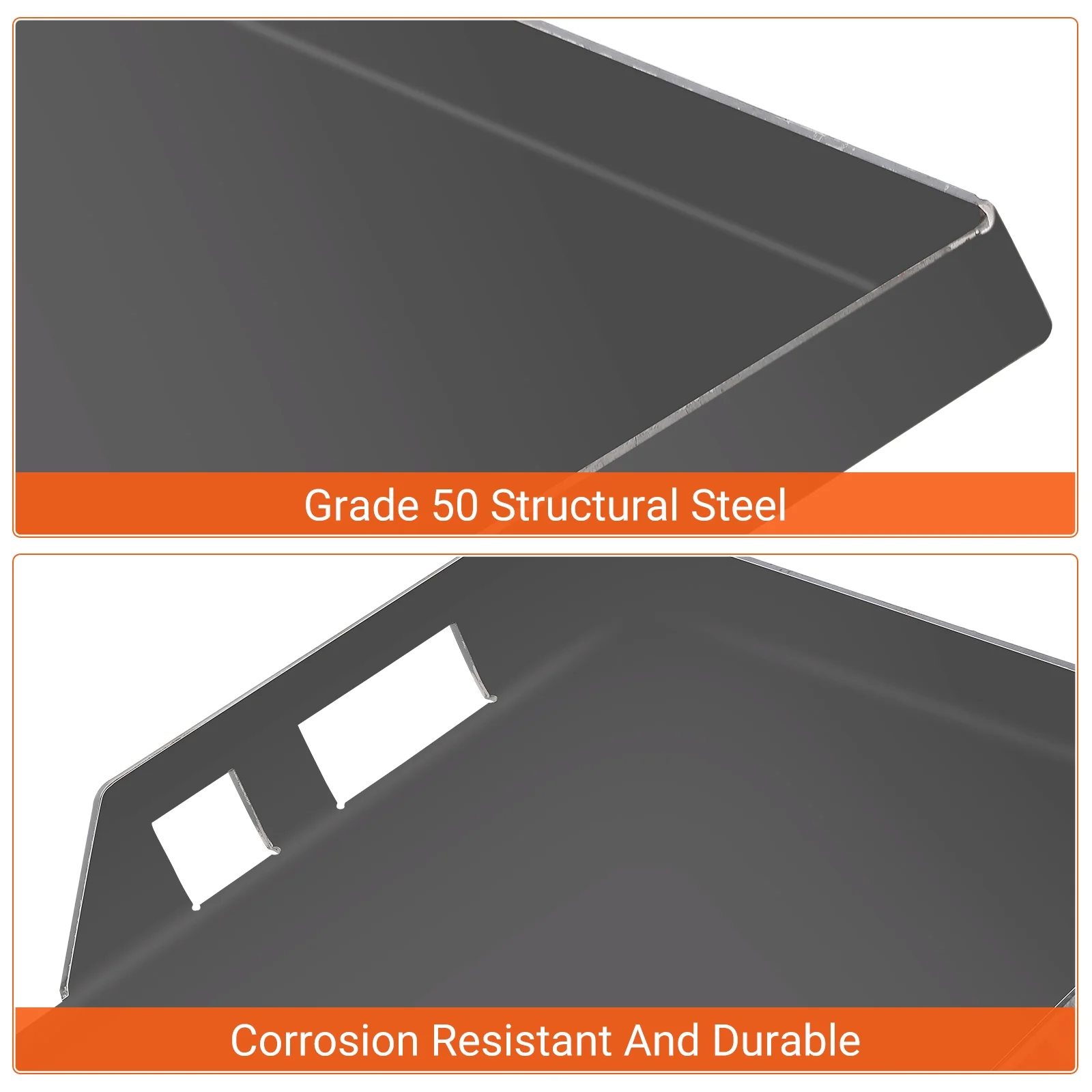 1/4" Universal Quick Attach Plate, Skid Steer Plate-G50 Structural Steel, Anti-Rust Surface, Skid Steer Attachment Plate for Kubota, Bobcat Skid Steers and Tractors to Shovel Snow, Dispose of Debris - Image 4