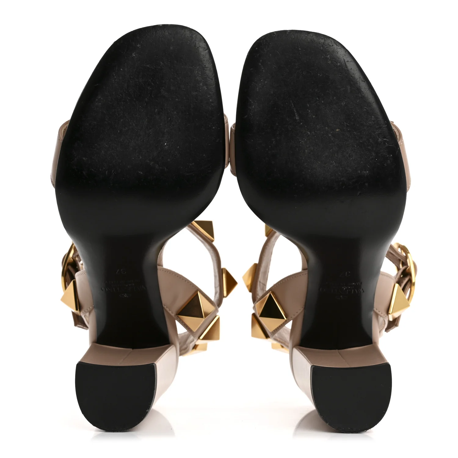 Calfskin Roman Stud 90mm Sandals 37 Rose Cannelle