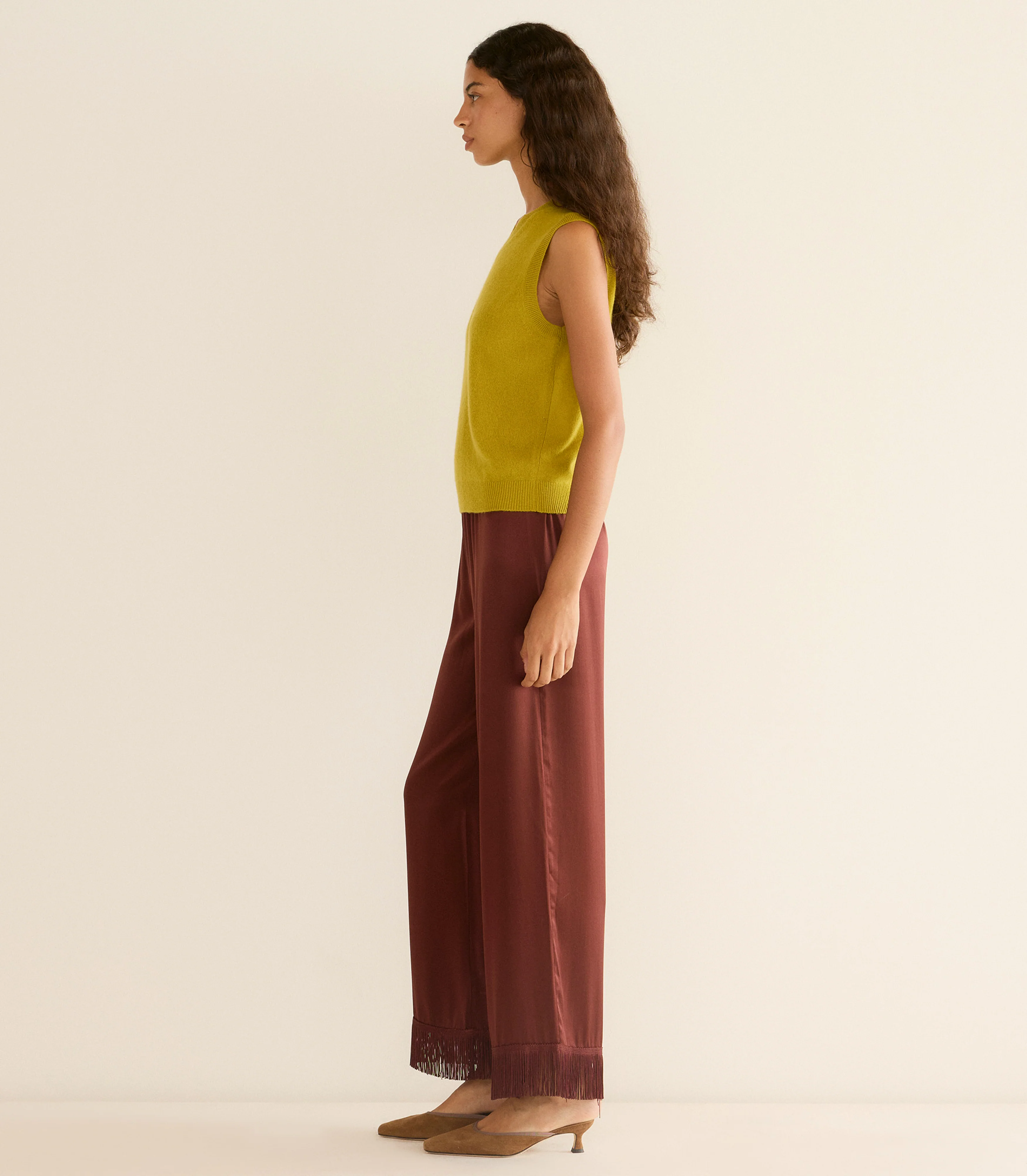 DAMIA CASHMERE VEST -- ANTIQUE MOSS