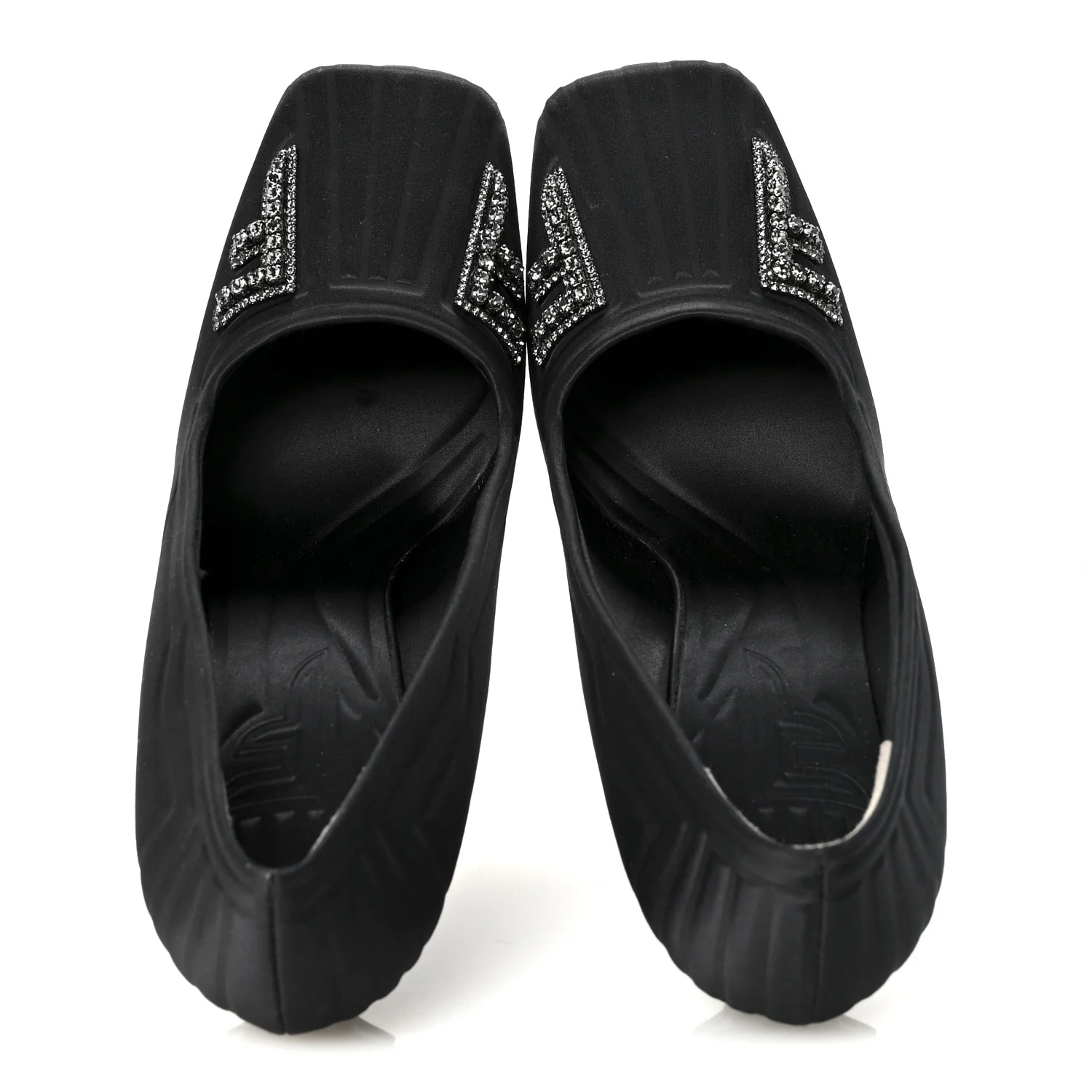 Satin Crystal Embellished FFreedom Pumps 37 Black