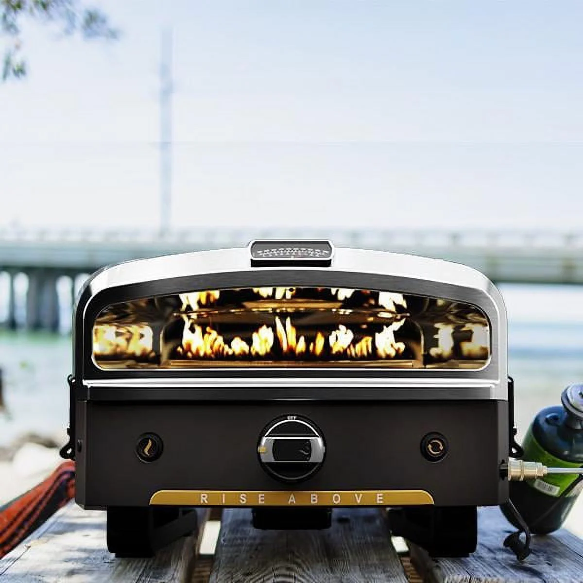 Versa 16 LP Gas Portable Outdoor Pizza Oven w/ Rotating Cooking Stone(1)