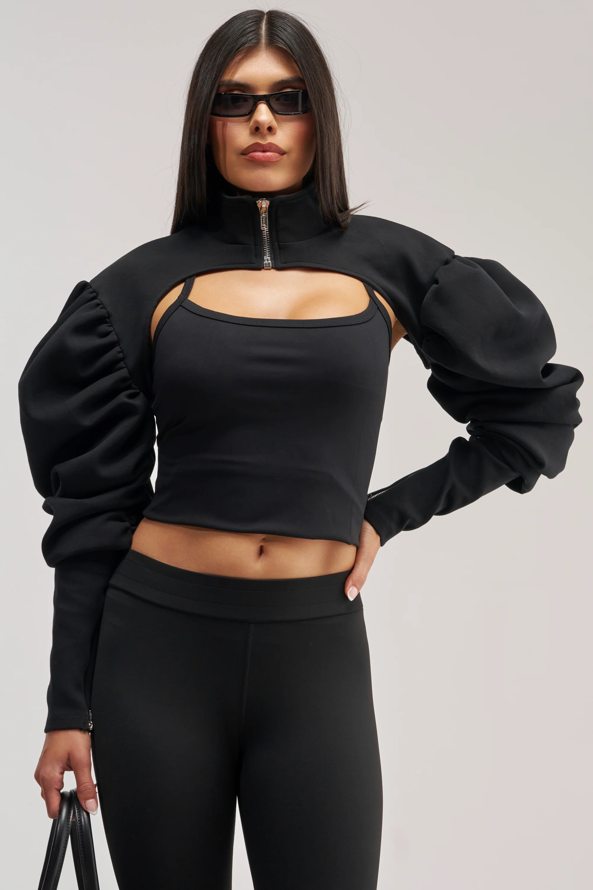 SCARLETT RUCHED SLEEVE BOLERO - Akira Store
