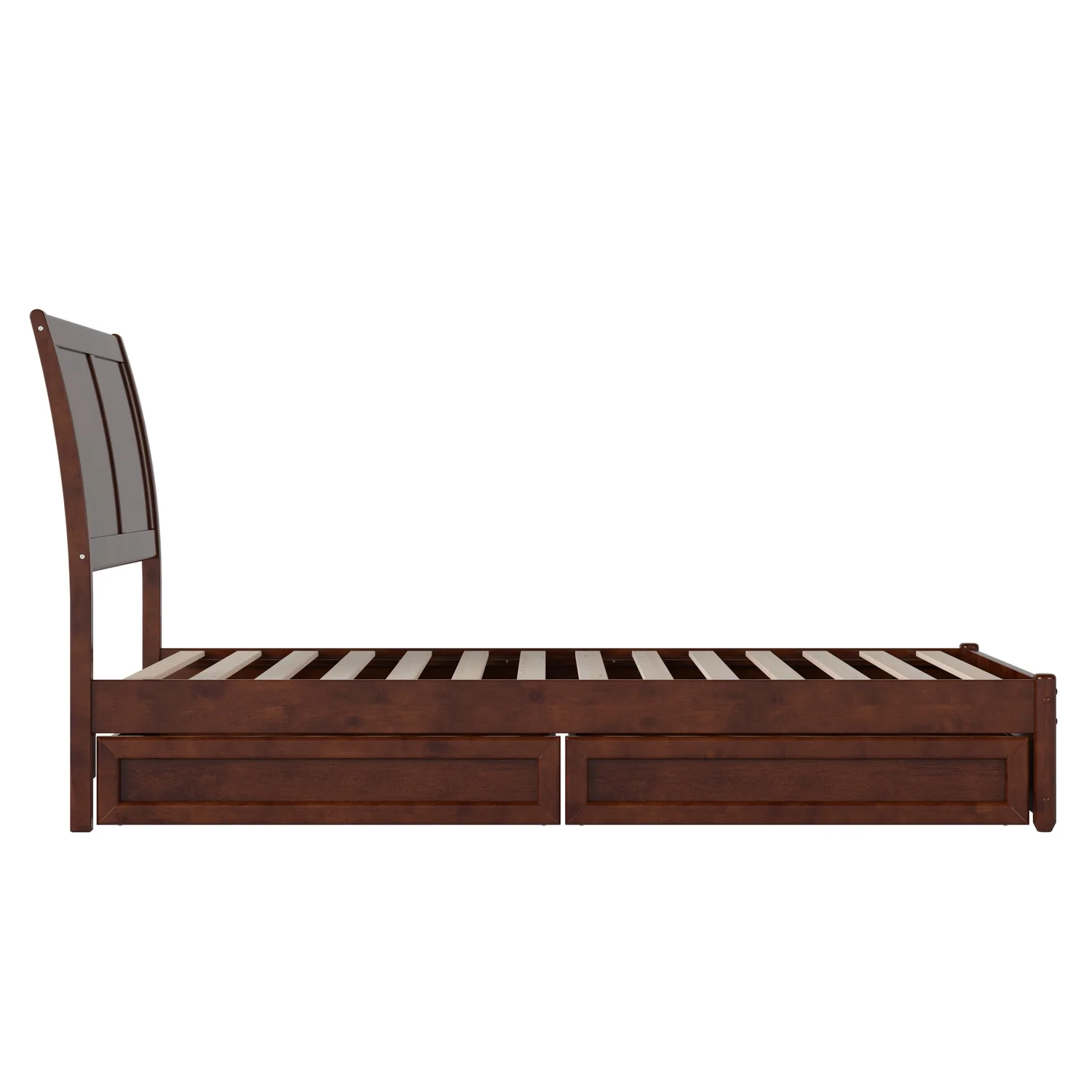 AFI, Andorra Twin XL Platform Bed with Panel Footboard and Storage Drawers, Walnut