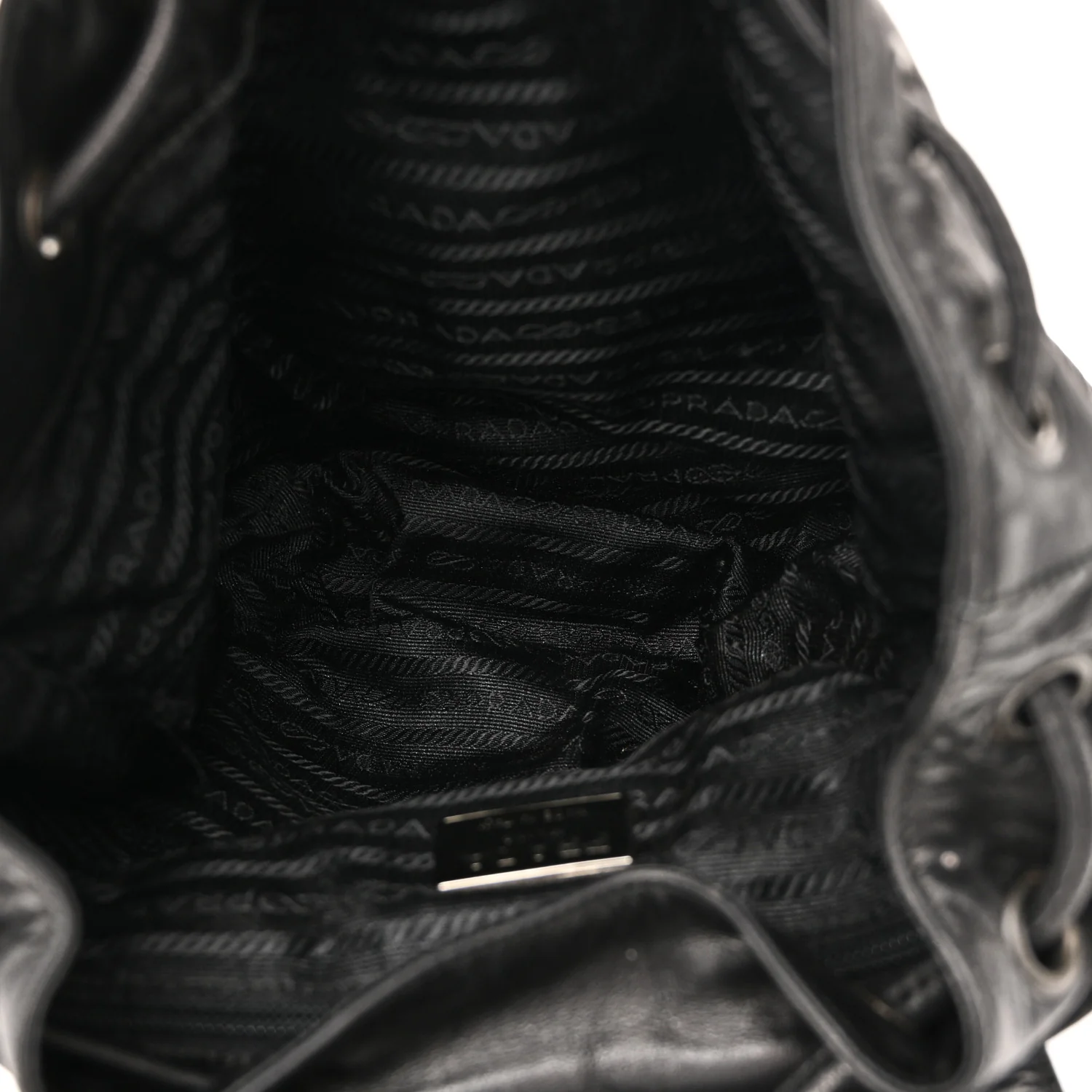 Soft Calfskin Cinch Backpack Black