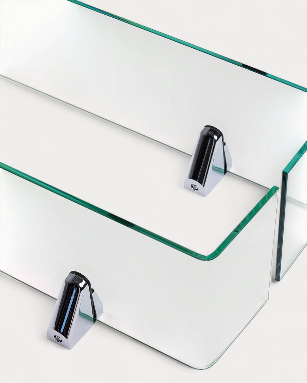 Iris - Set de 2 Estantes de Pared de Cristal Curvado Iris
